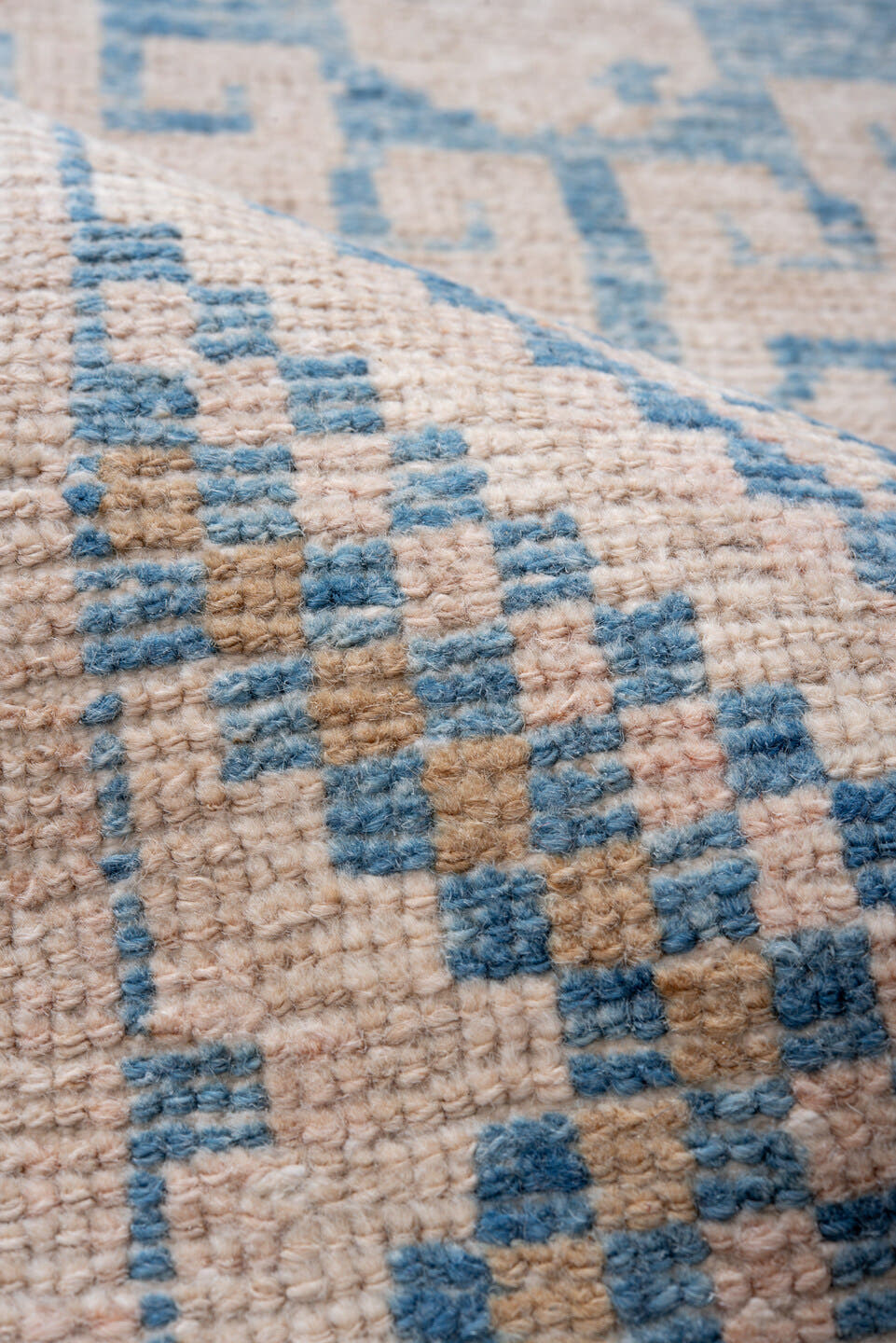 2' x 9' one-of-a-kind handmade vintage Hamadan runner rug. Color palette: ivory, sky blue, beige, camel, light blue