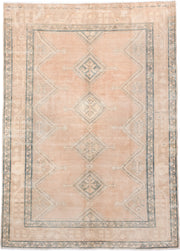 4' x 6' one-of-a-kind handmade antique Malayer small size rug. Color palette: blush, ivory, taupe, sage, beige, pink, gray