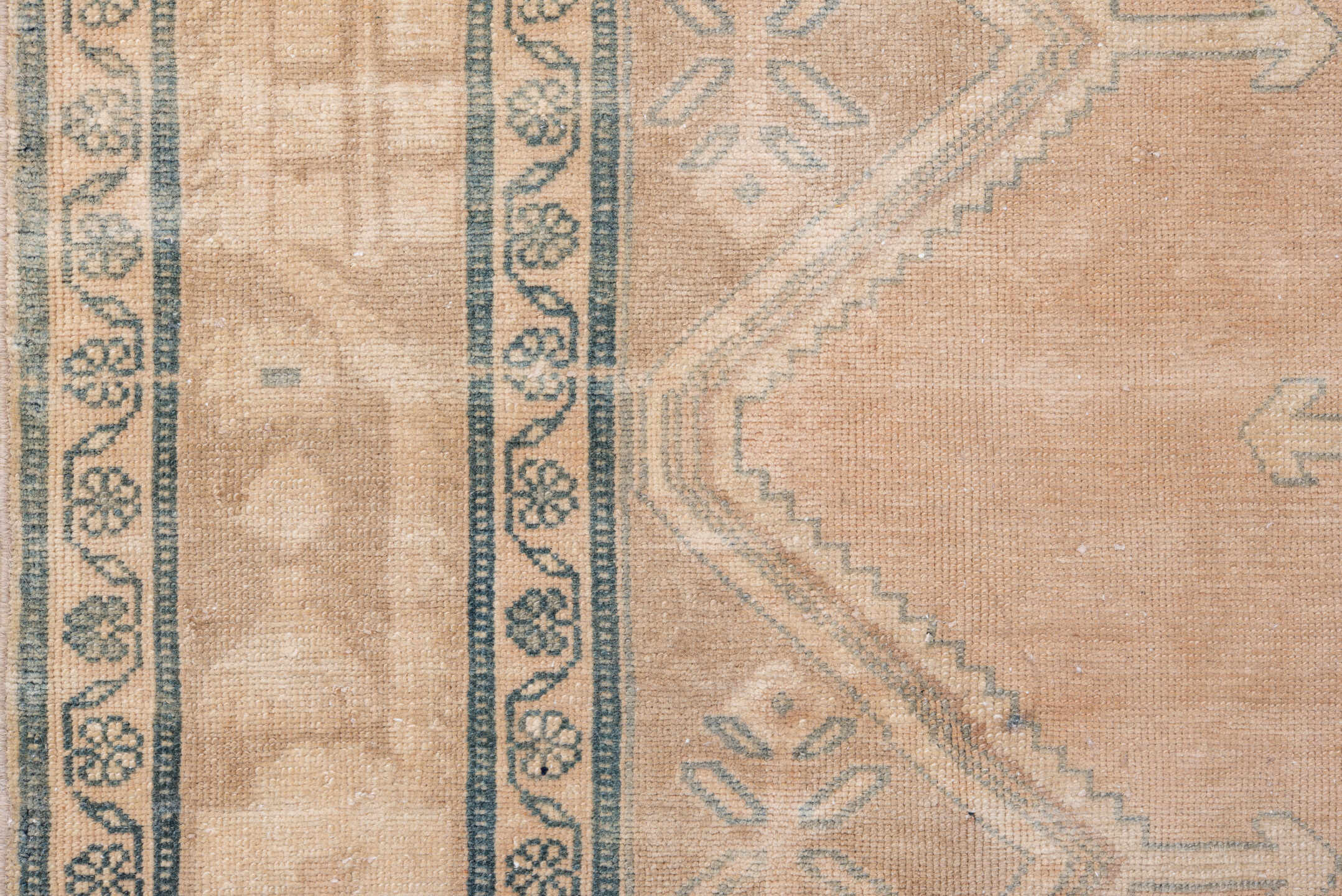 4' x 6' one-of-a-kind handmade antique Malayer small size rug. Color palette: blush, ivory, taupe, sage, beige, pink, gray