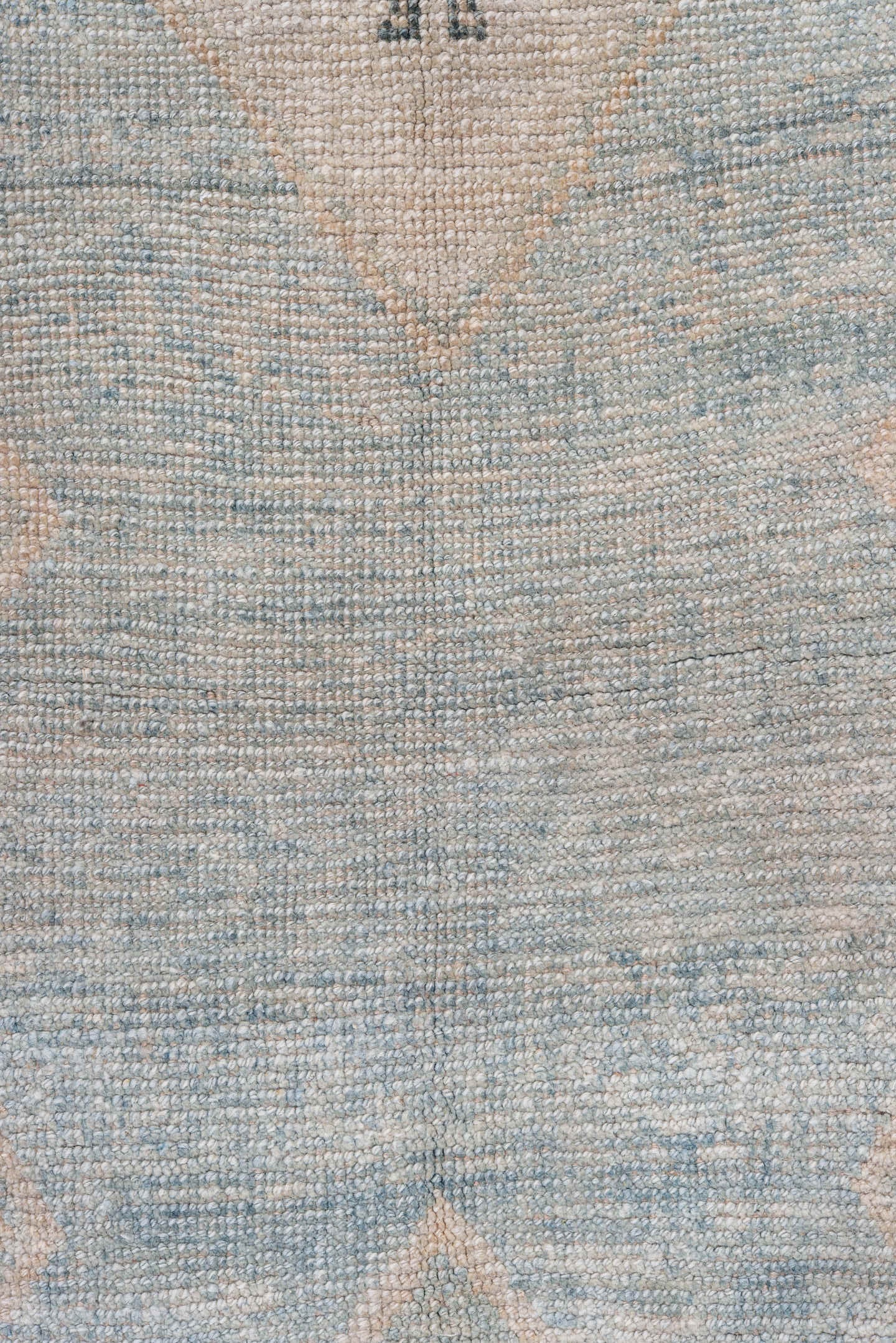 4' x 6' one-of-a-kind handmade antique Gabbe small size rug. Color palette: ivory, pale blue, slate, taupe, light blue, gray