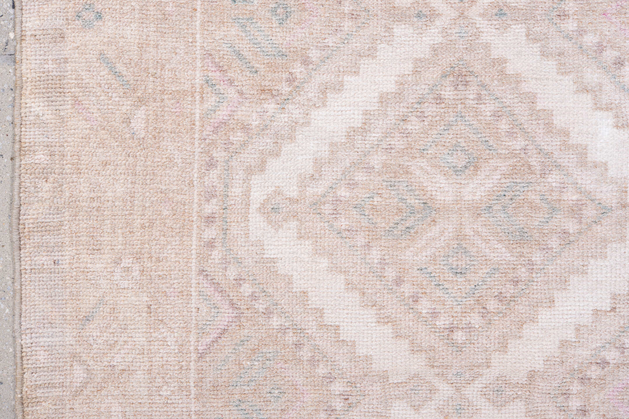 2' x 8' one-of-a-kind handmade antique Hamadan runner rug. Color palette: ivory, blush, taupe, pale blue, sand, pink, beige