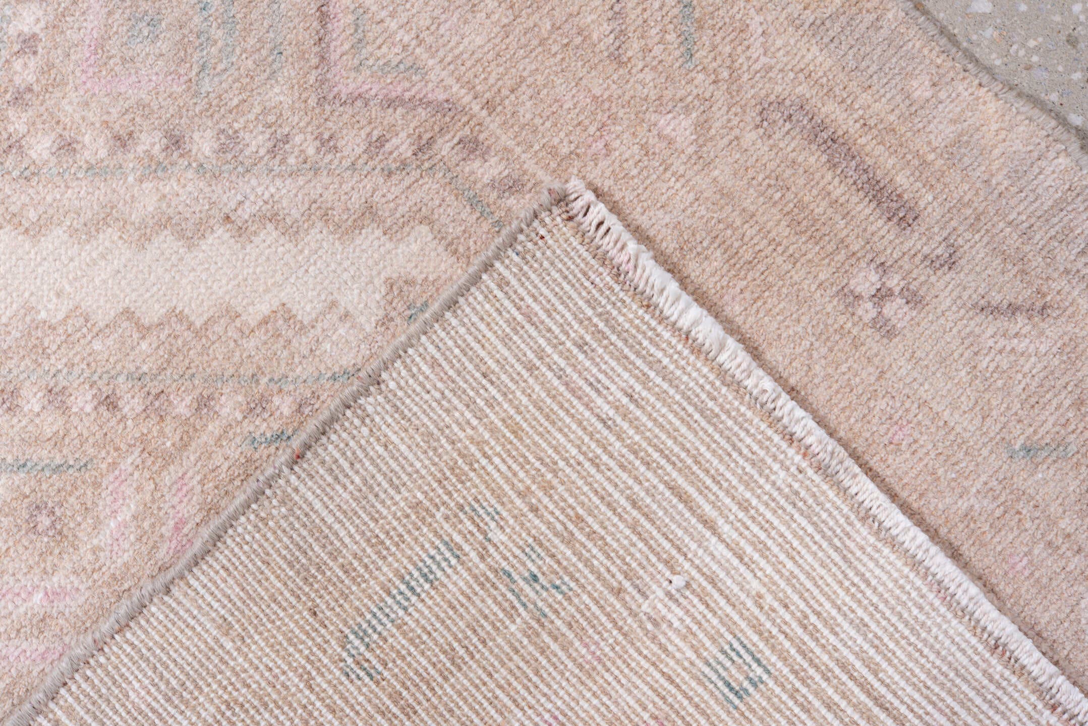 2' x 8' one-of-a-kind handmade antique Hamadan runner rug. Color palette: ivory, blush, taupe, pale blue, sand, pink, beige