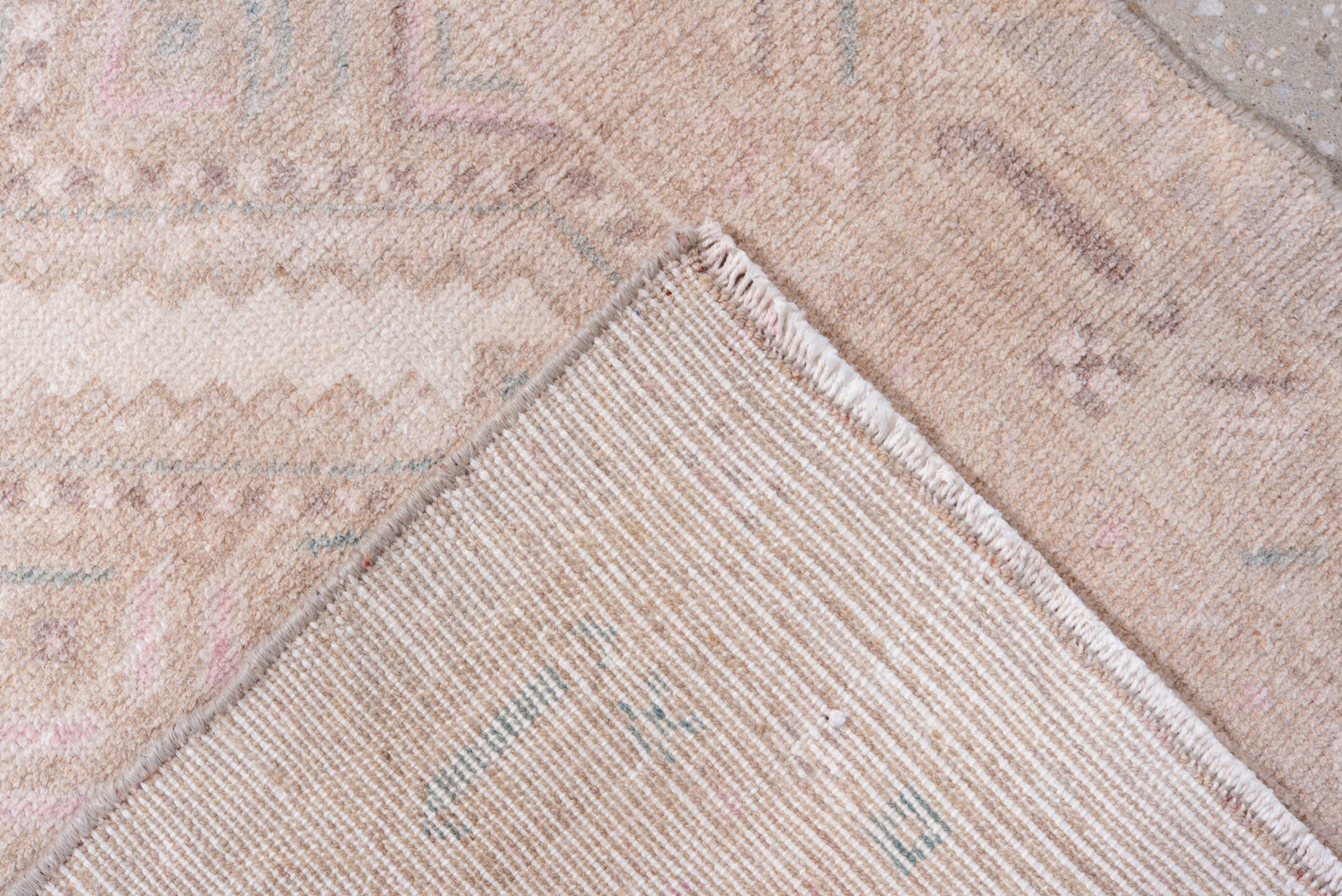2' x 8' one-of-a-kind handmade antique Hamadan runner rug. Color palette: ivory, blush, taupe, pale blue, sand, pink, beige