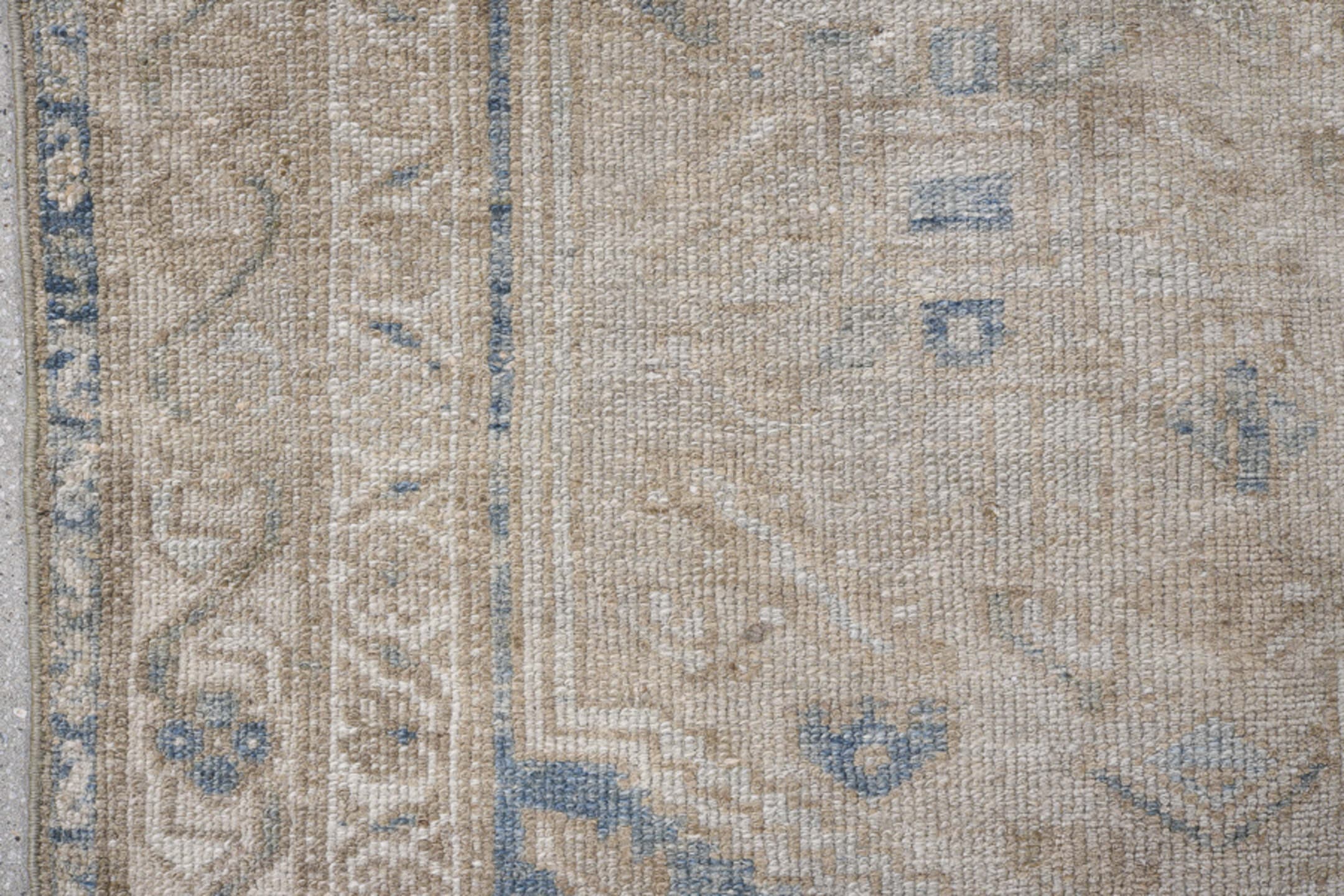 4' x 6' one-of-a-kind handmade antique Malayer small size rug. Color palette: ivory, pale blue, beige, taupe, slate