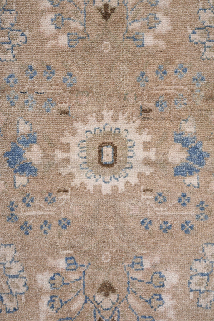 2' x 7' one-of-a-kind handmade antique Hamadan runner rug. Color palette: taupe, ivory, powder blue, beige, brown, gray