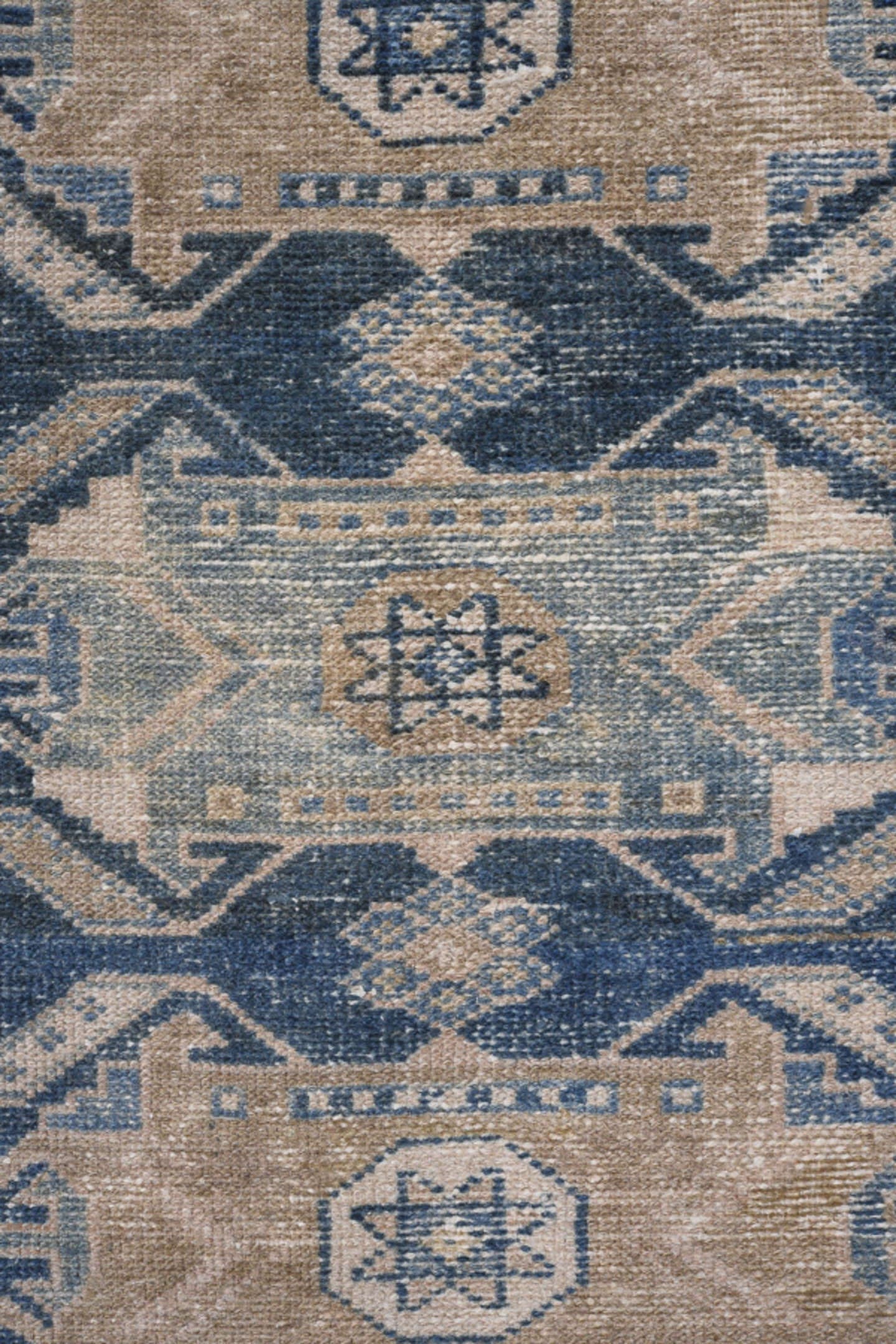 3' x 9' one-of-a-kind handmade antique Malayer runner rug. Color palette: blue, ivory, taupe, beige, slate, gray