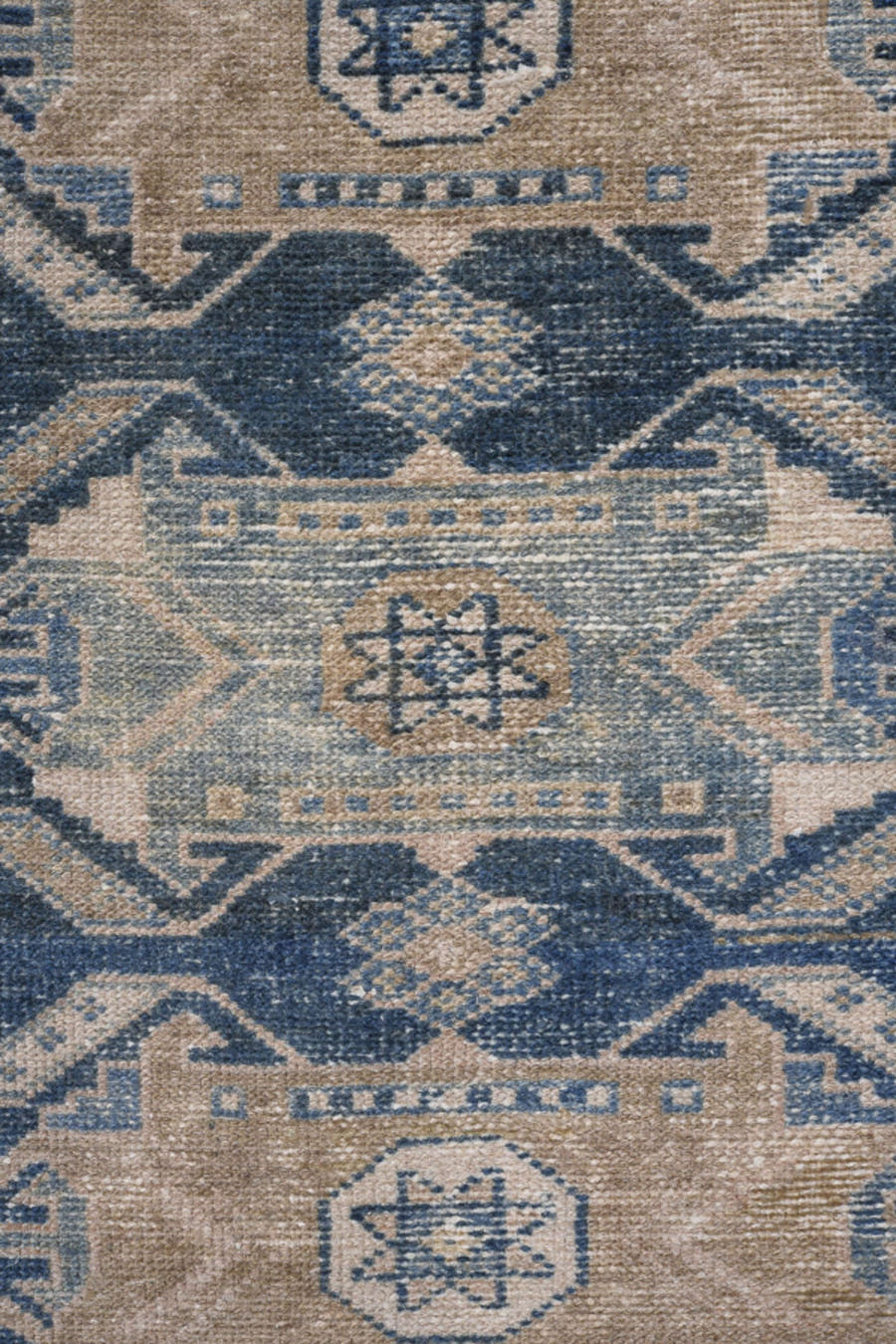 3' x 9' one-of-a-kind handmade antique Malayer runner rug. Color palette: blue, ivory, taupe, beige, slate, gray