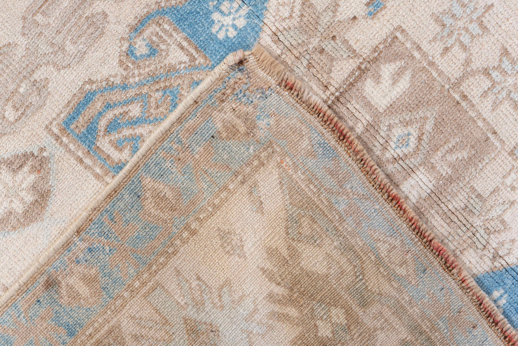 3' x 6' one-of-a-kind handmade vintage Malayer small size rug. Color palette: arapawa, blue, brown, gray, light blue