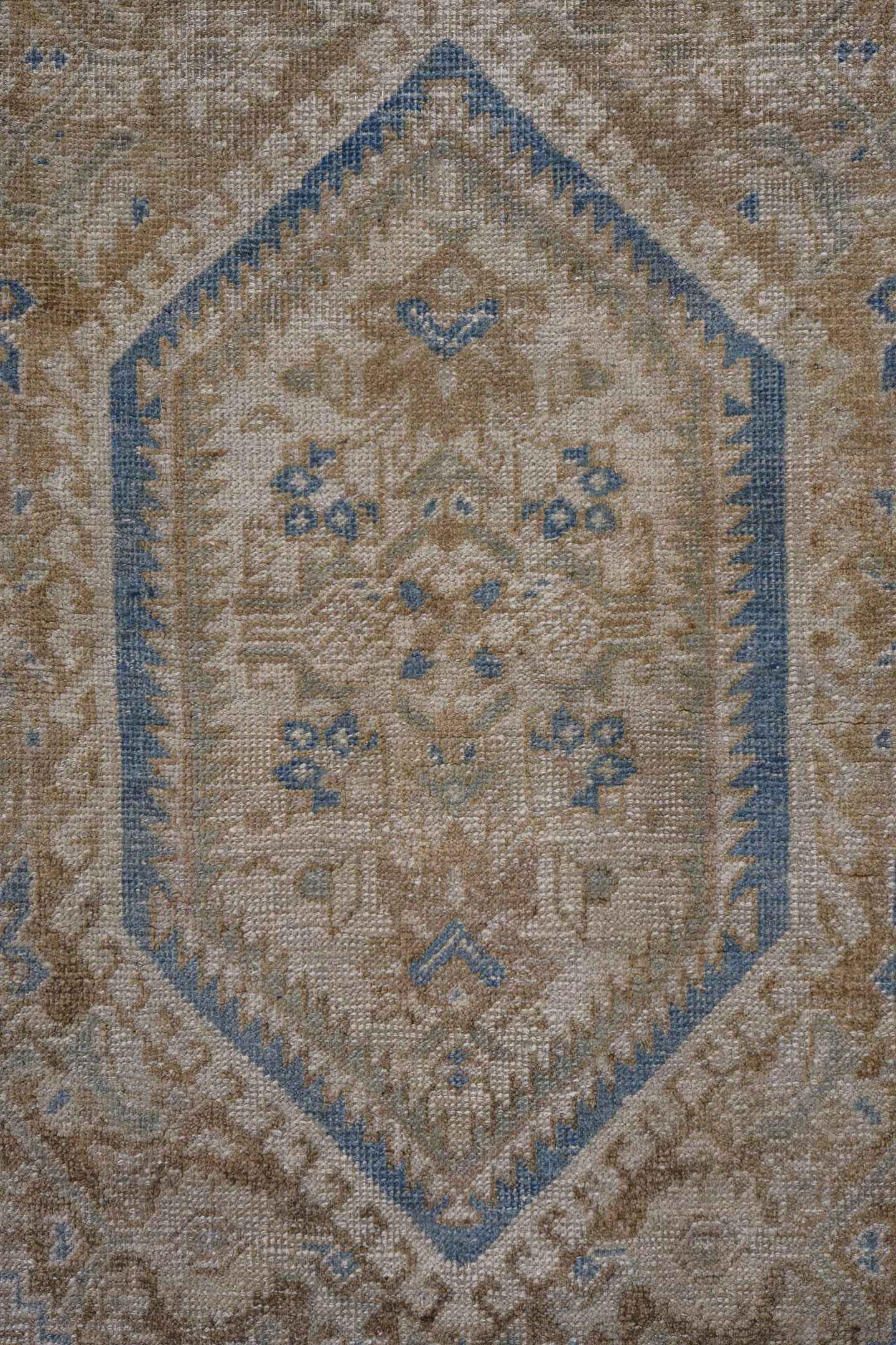 3' x 5' one-of-a-kind handmade antique Bidjar small size rug. Color palette: ivory, taupe, blue, beige, camel, slate, gray
