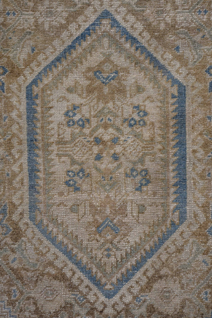 3' x 5' one-of-a-kind handmade antique Bidjar small size rug. Color palette: ivory, taupe, blue, beige, camel, slate, gray