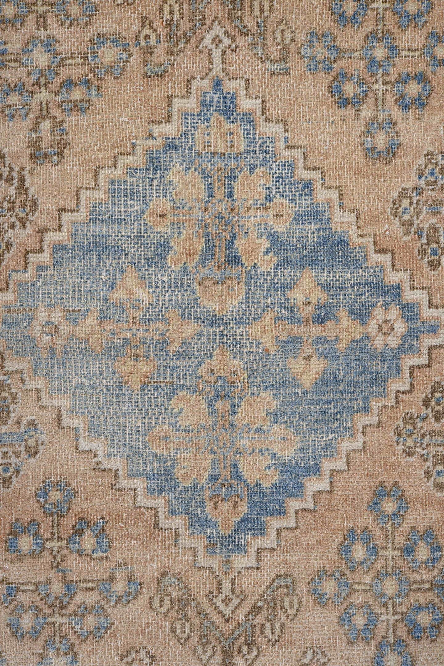 3' x 5' one-of-a-kind handmade antique Abadeh small size rug. Color palette: camel, ivory, pale blue, taupe, brown, beige