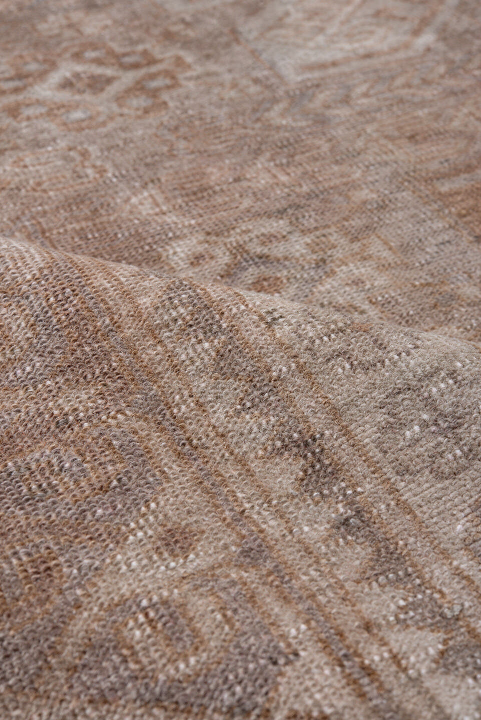 5' x 7' one-of-a-kind handmade antique Sivas rug. Color palette: blush, taupe, ivory, rose, beige, pink, gray, red