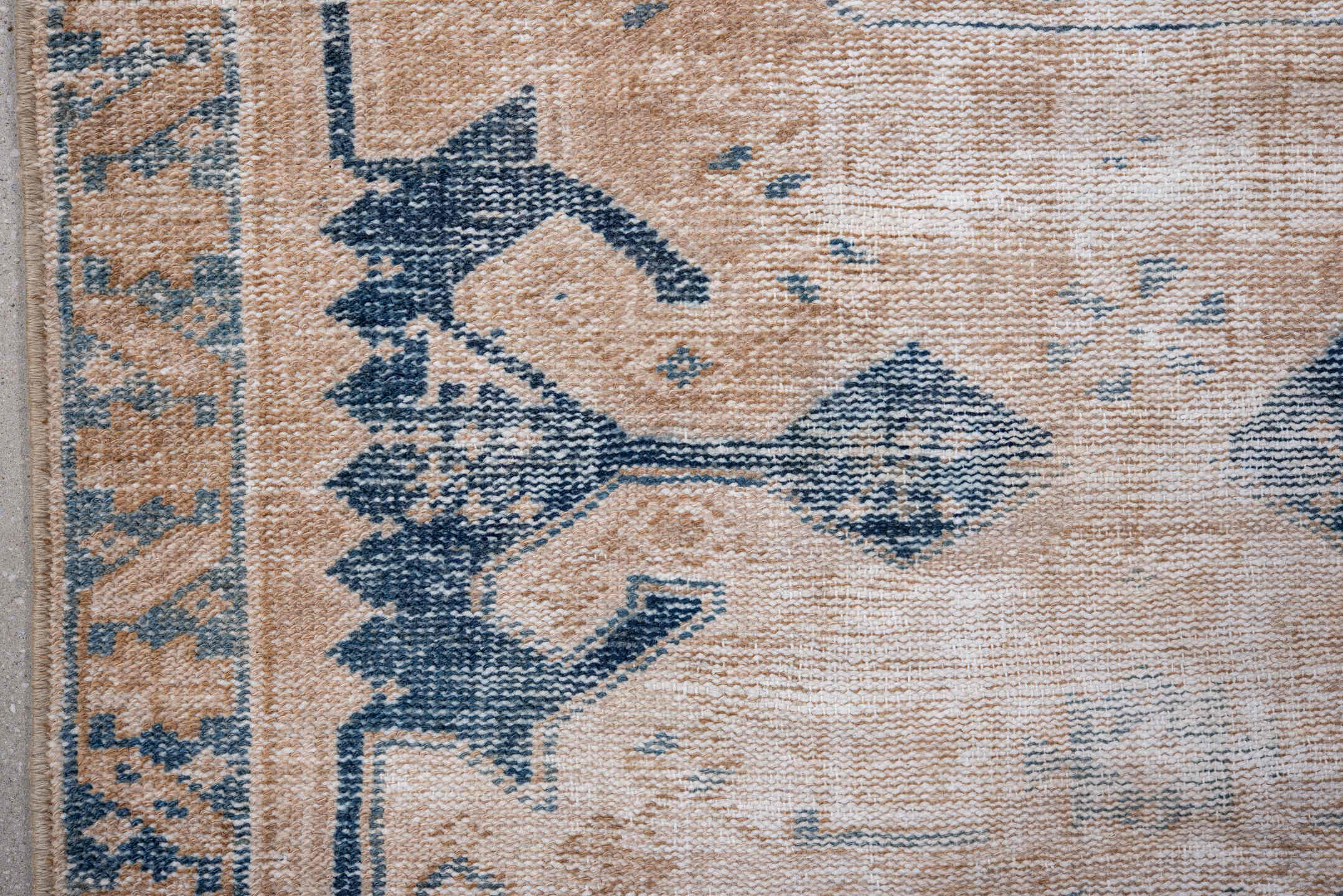 3' x 9' one-of-a-kind handmade vintage Hamadan runner rug. Color palette: ivory, sand, denim_blue, beige, taupe, blue, gray