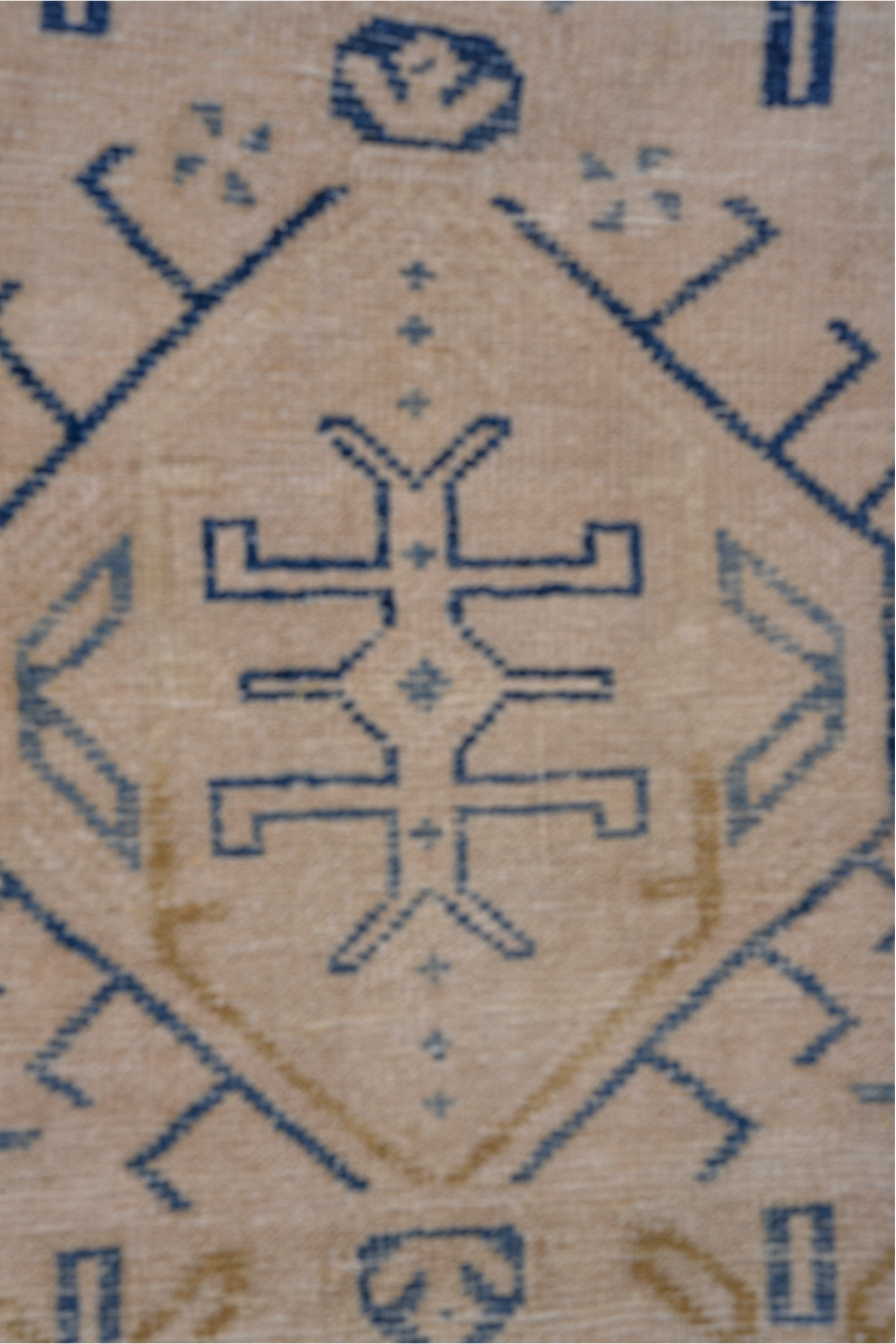 2' x 10' one-of-a-kind handmade antique Heriz runner rug. Color palette: ivory, pale blue, beige, camel, taupe, light blue