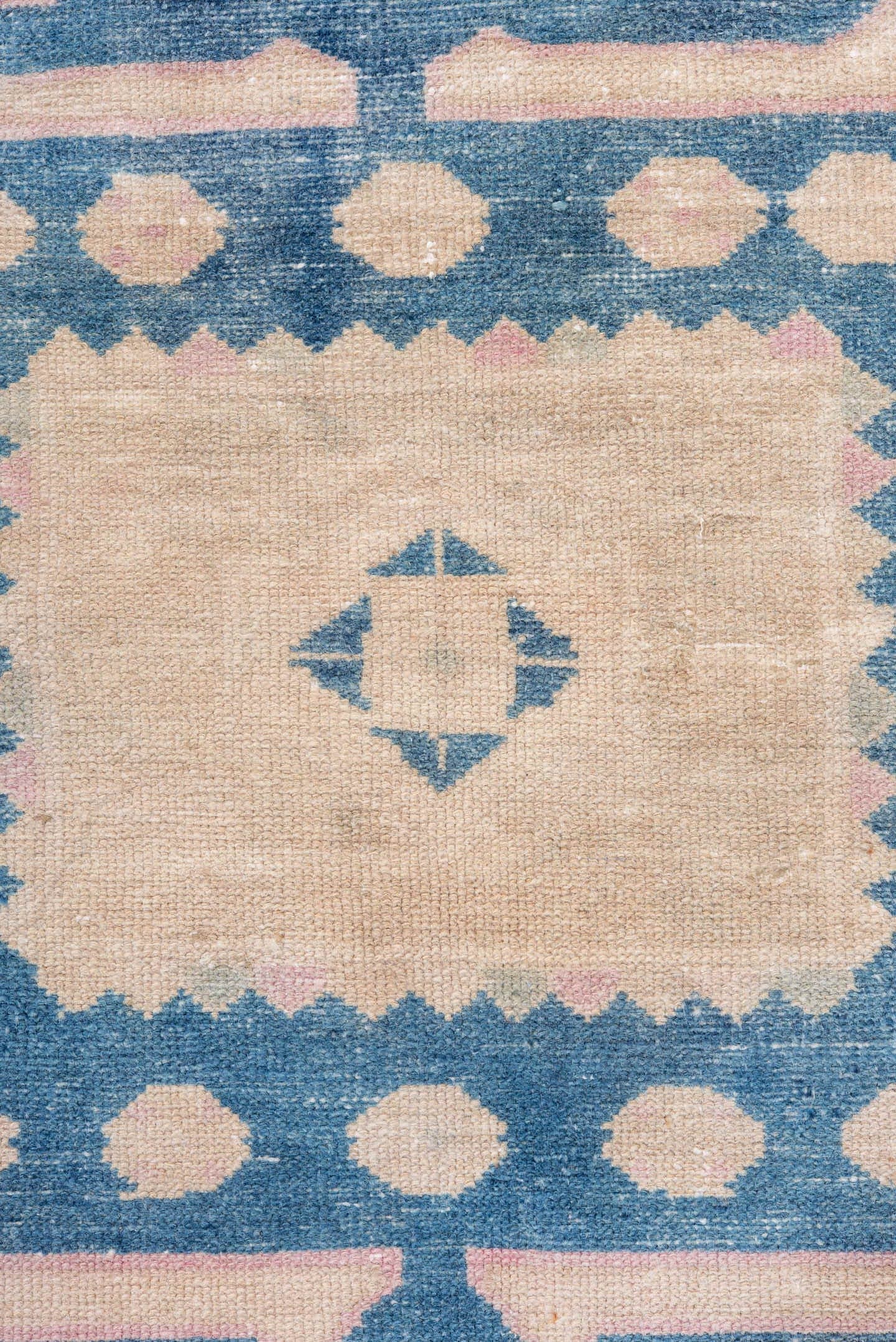4' x 5' one-of-a-kind handmade vintage Hamadan small size rug. Color palette: ivory, blue, blush, cream, taupe, pink, beige