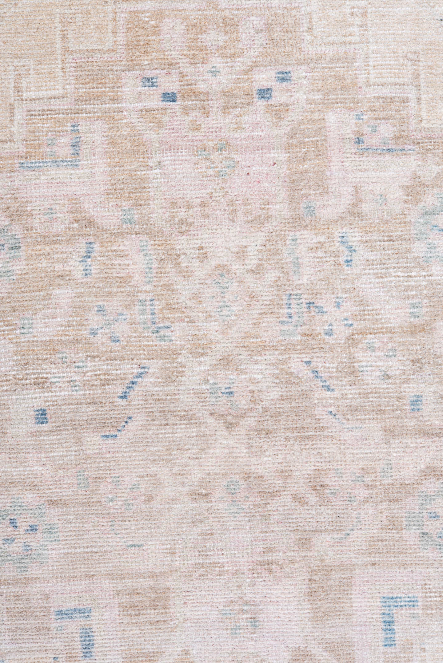 3' x 6' one-of-a-kind handmade antique Hamadan small size rug. Color palette: blush, ivory, sky_blue, powder_blue, cream