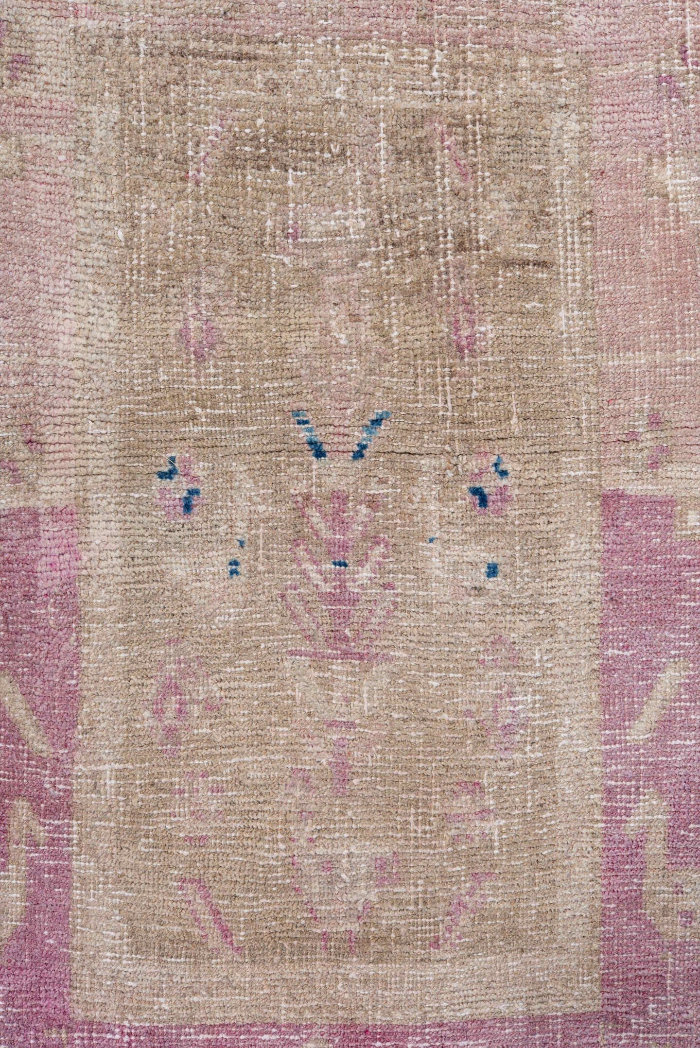 4' x 9' one-of-a-kind handmade antique Bidjar runner rug. Color palette: ivory, beige, blush, taupe, pink, pale blue, gray