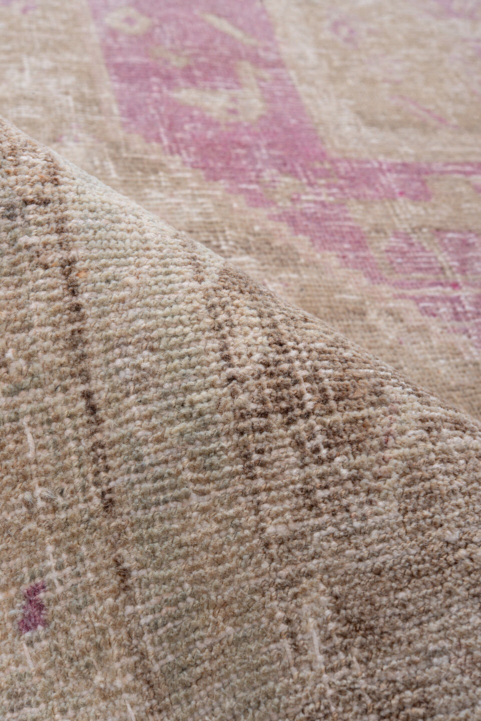 4' x 9' one-of-a-kind handmade antique Bidjar runner rug. Color palette: ivory, beige, blush, taupe, pink, pale blue, gray