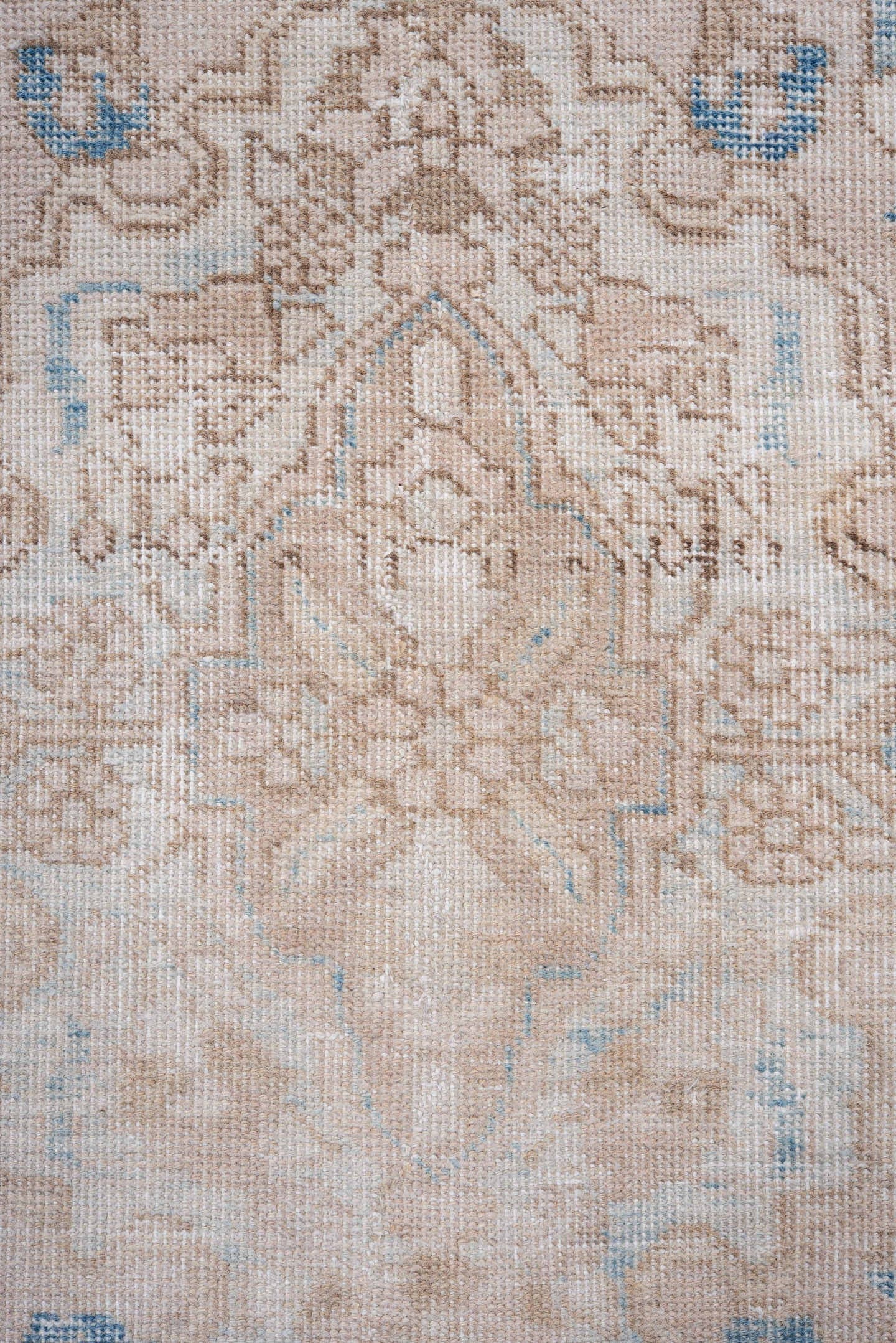 2' x 10' one-of-a-kind handmade vintage Sarab runner rug. Color palette: ivory, beige, sky_blue, taupe, camel, light blue
