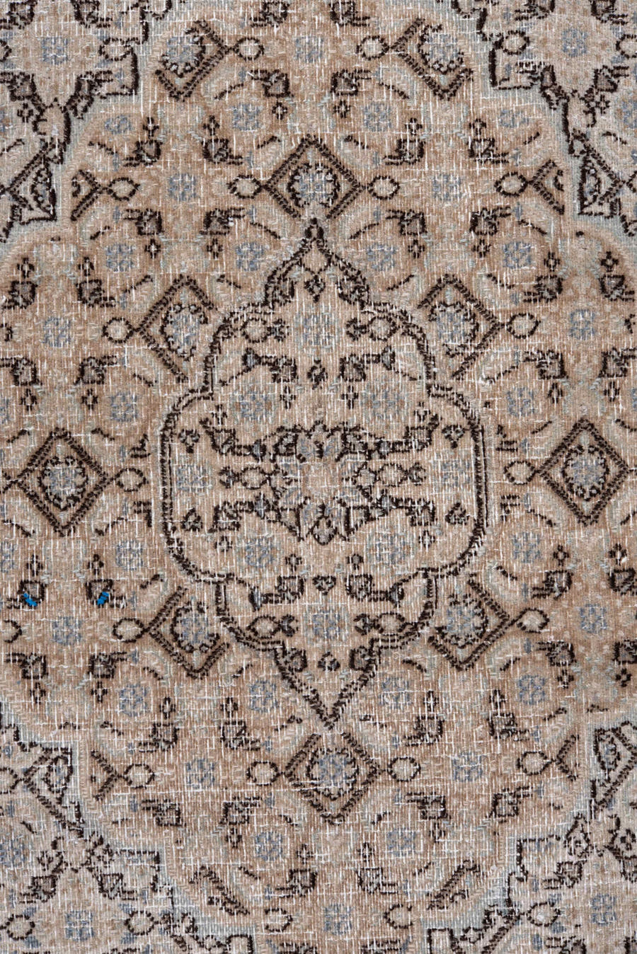 4' x 6' one-of-a-kind handmade antique Meshed small size rug. Color palette: ivory, taupe, beige, brown, camel, slate