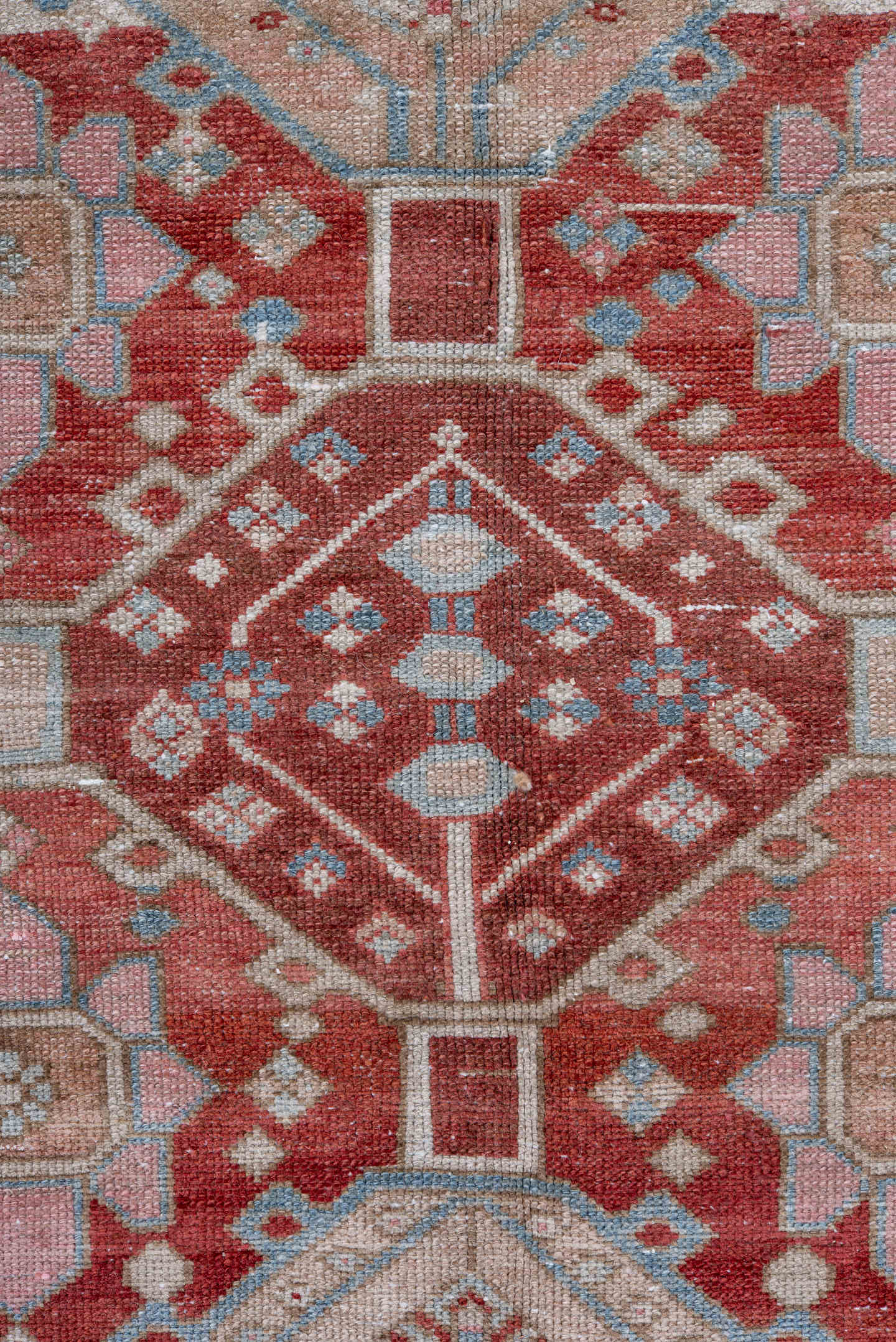 5' x 7' one-of-a-kind handmade antique Baktiary rug. Color palette: rust, ivory, sky_blue, rose, beige, light_blue