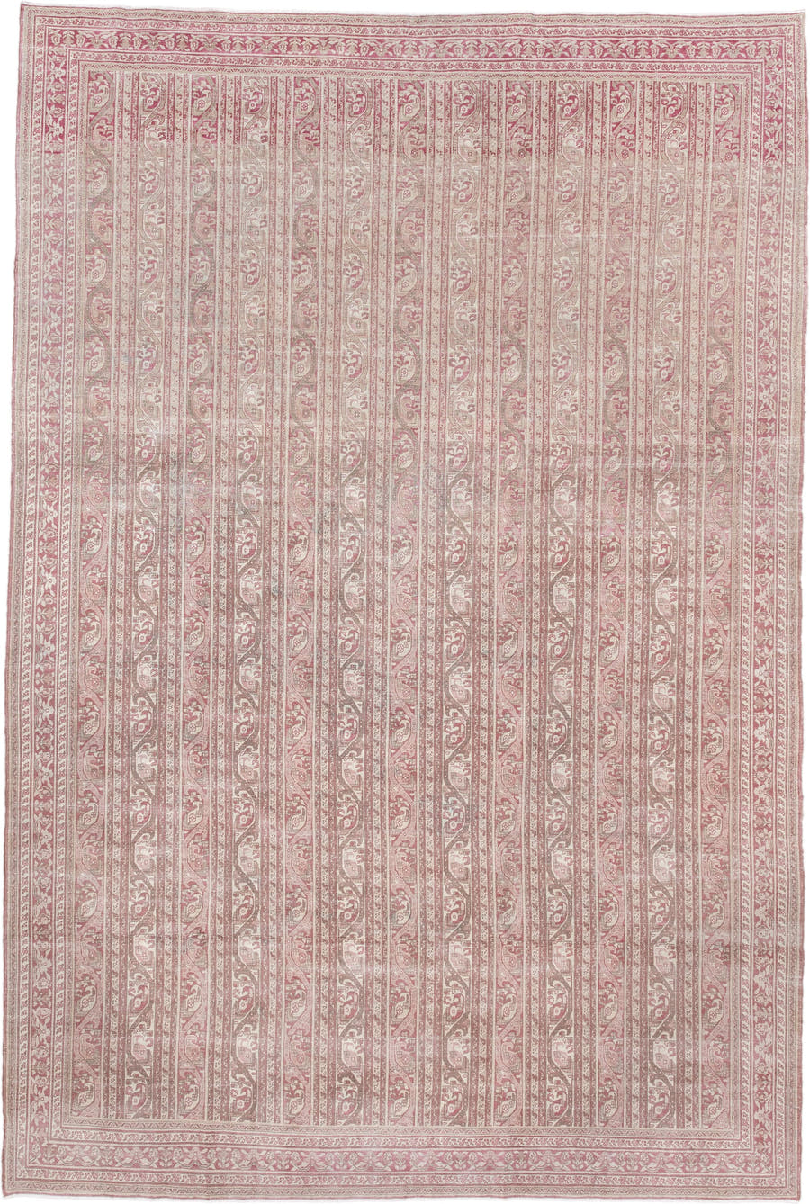 6' x 10' one-of-a-kind handmade vintage Sivas large size rug. Color palette: rose, ivory, blush, taupe, dusty pink, pink