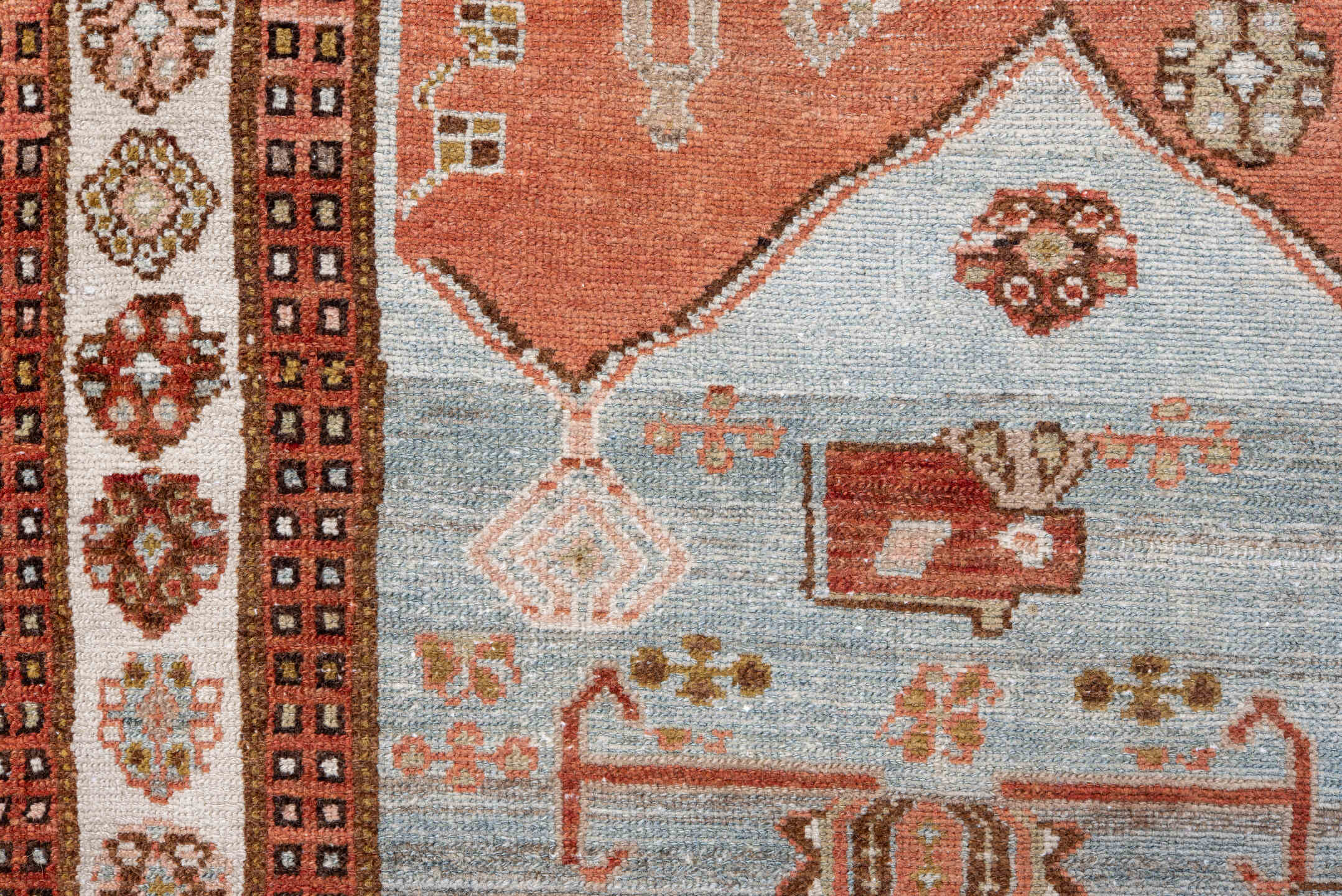 4' x 7' one-of-a-kind handmade vintage Malayer rug. Color palette: black, brown, charcoal, dark gray, dim gray, gray