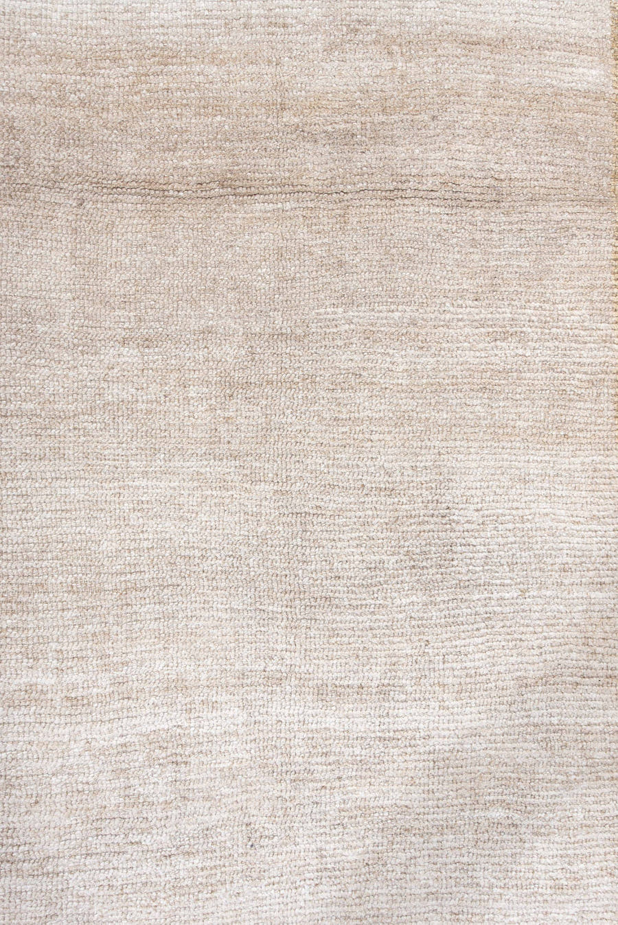 4' x 8' one-of-a-kind handmade antique Gabbe runner rug. Color palette: ivory, cream, beige, tan, camel