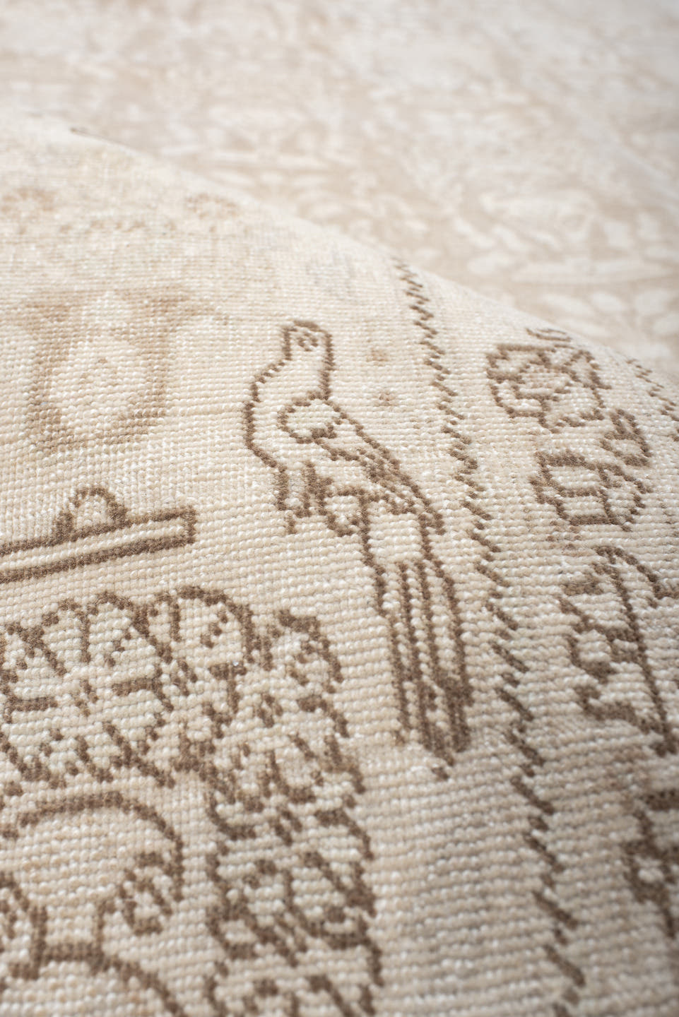 6' x 9' one-of-a-kind handmade antique Tabriz medium size rug. Color palette: ivory, beige, taupe, camel, brown, gray