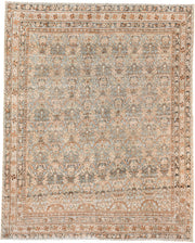 5' x 6' one-of-a-kind handmade antique Afshar rug. Color palette: camel, ivory, rust, taupe, slate, brown, beige, terracotta