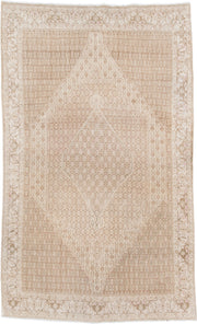 6' x 10' one-of-a-kind handmade antique Bidjar large size rug. Color palette: ivory, beige, taupe, blush, camel, gray, pink