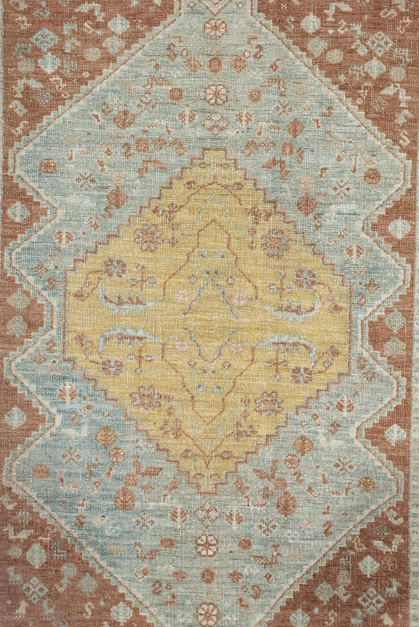 2' x 3' one-of-a-kind handmade antique Afshar small size rug. Color palette: pale aqua, terracotta, ivory, muted gold, taupe