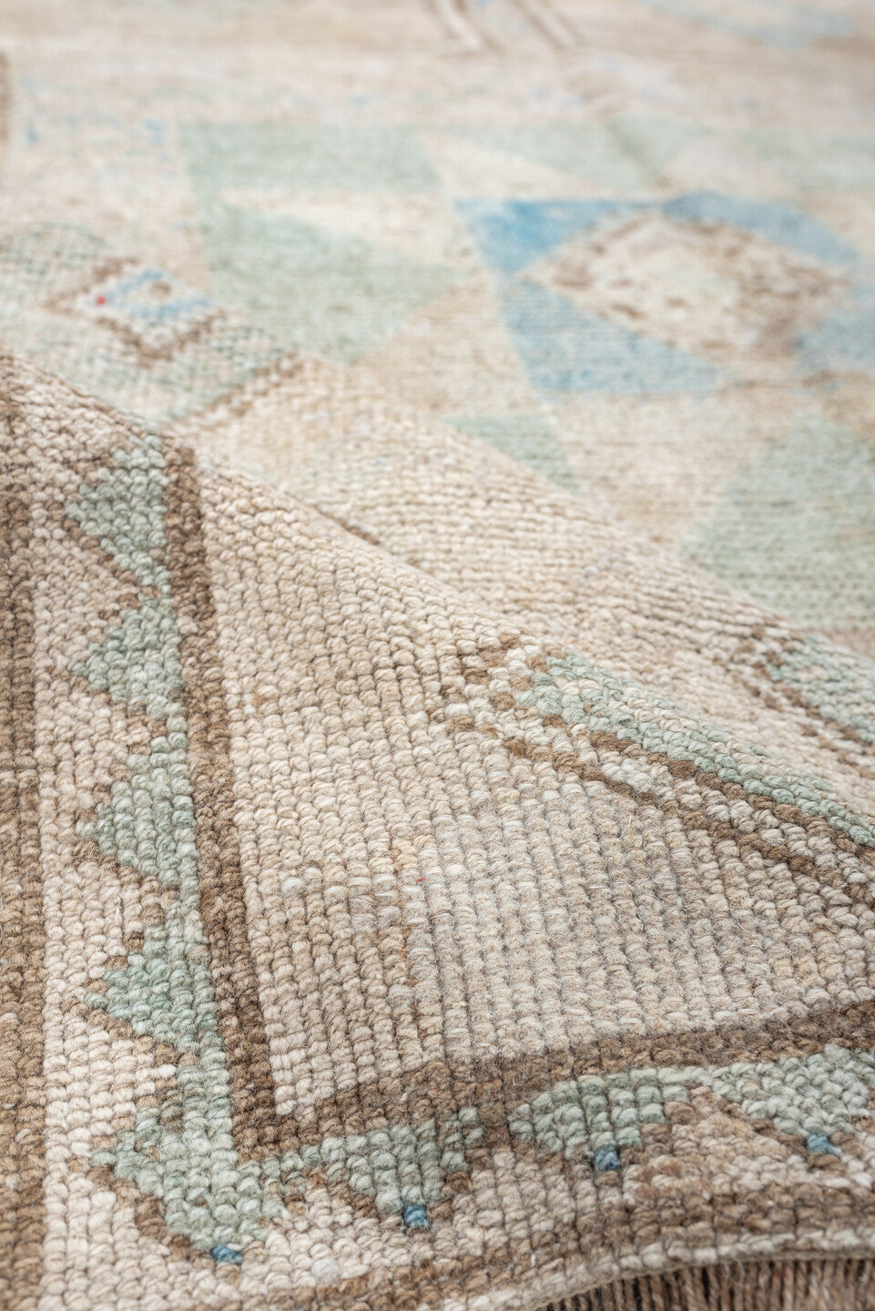 8' x 10' one-of-a-kind handmade antique Tabriz large size rug. Color palette: pale blue, ivory, blush, taupe, muted rust