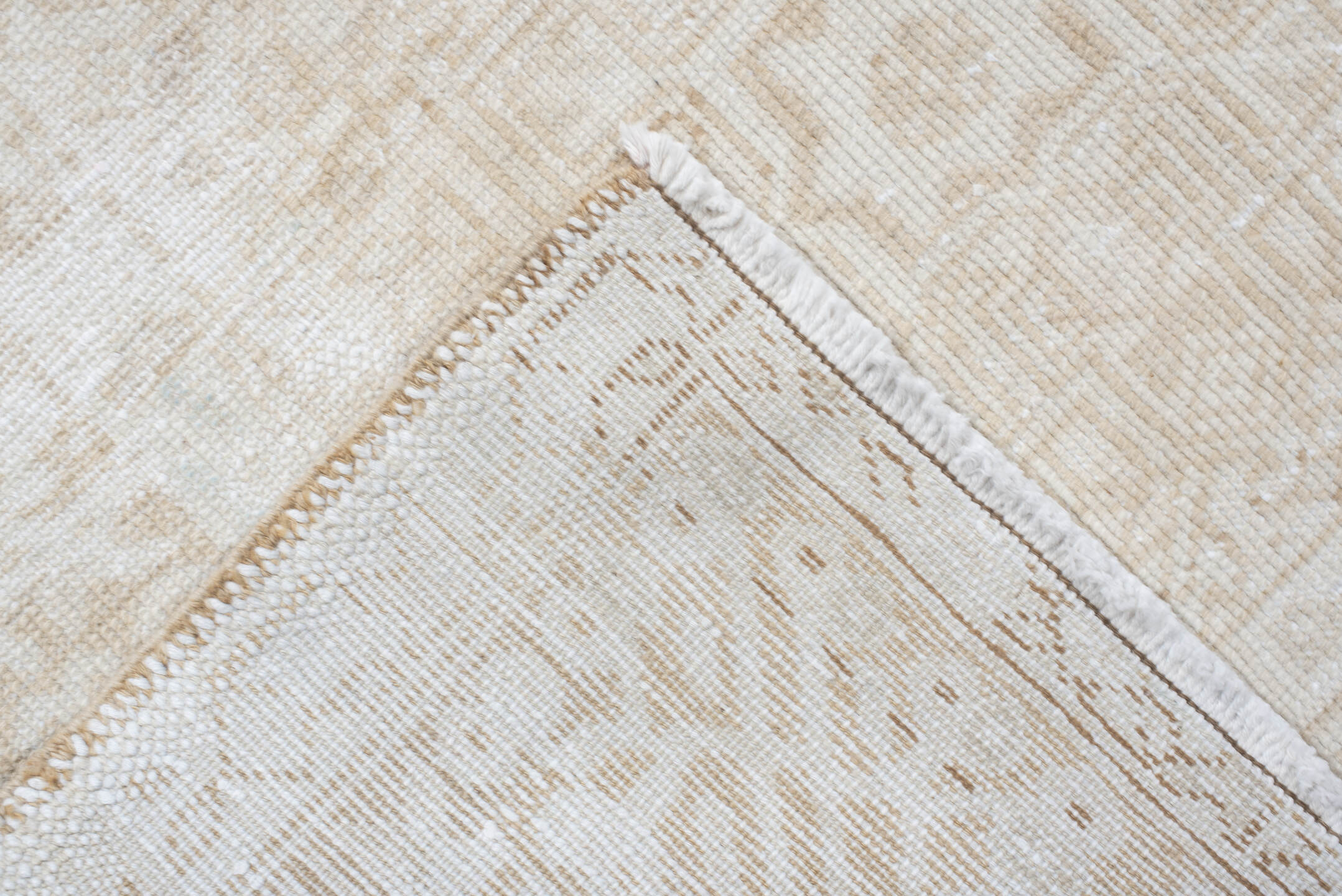 7' x 10' one-of-a-kind handmade antique Heriz large size rug. Color palette: ivory, cream, beige, sand, pale blue, taupe