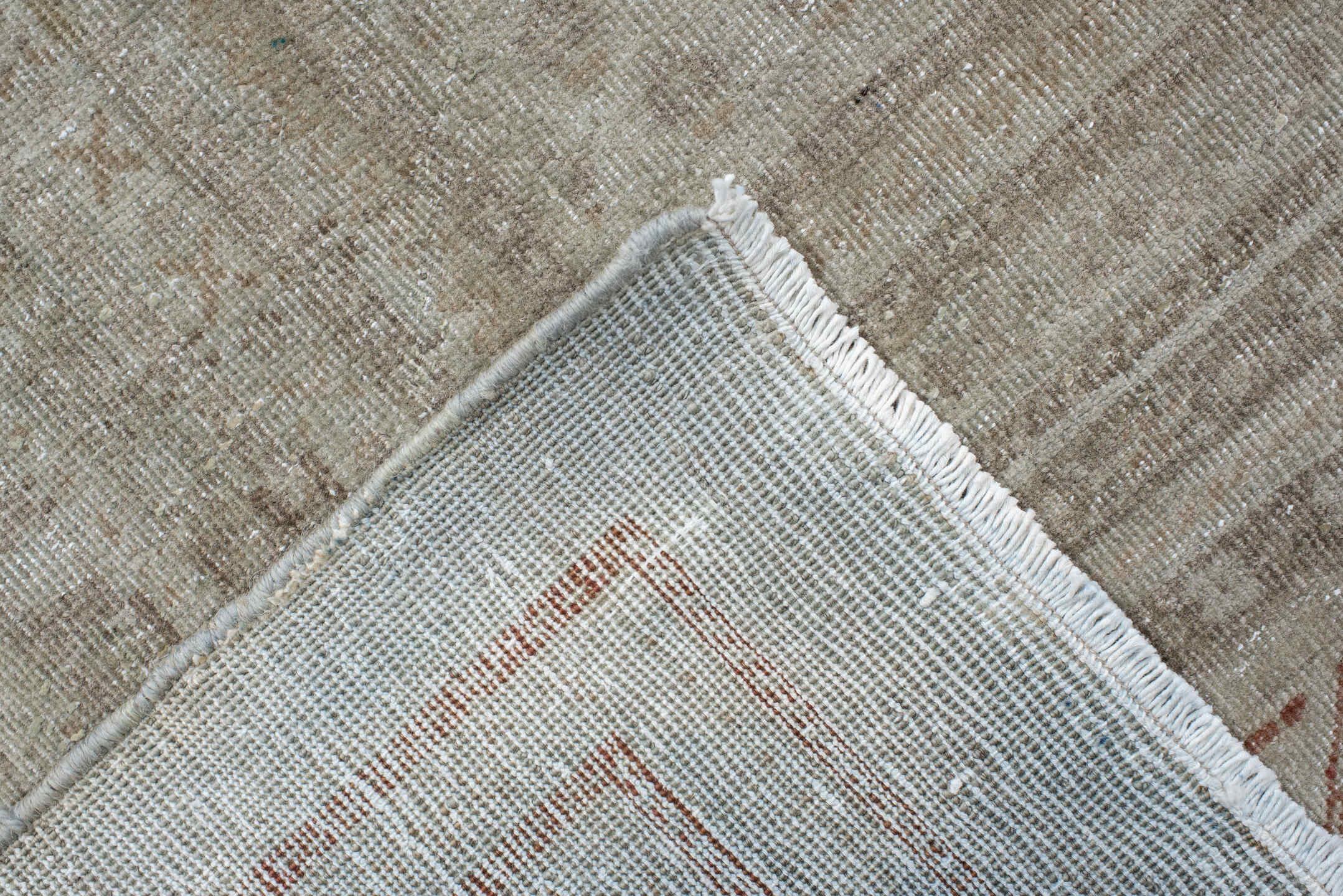 8' x 11' one-of-a-kind handmade antique Mir large size rug. Color palette: ivory, taupe, rust, beige, camel, gray