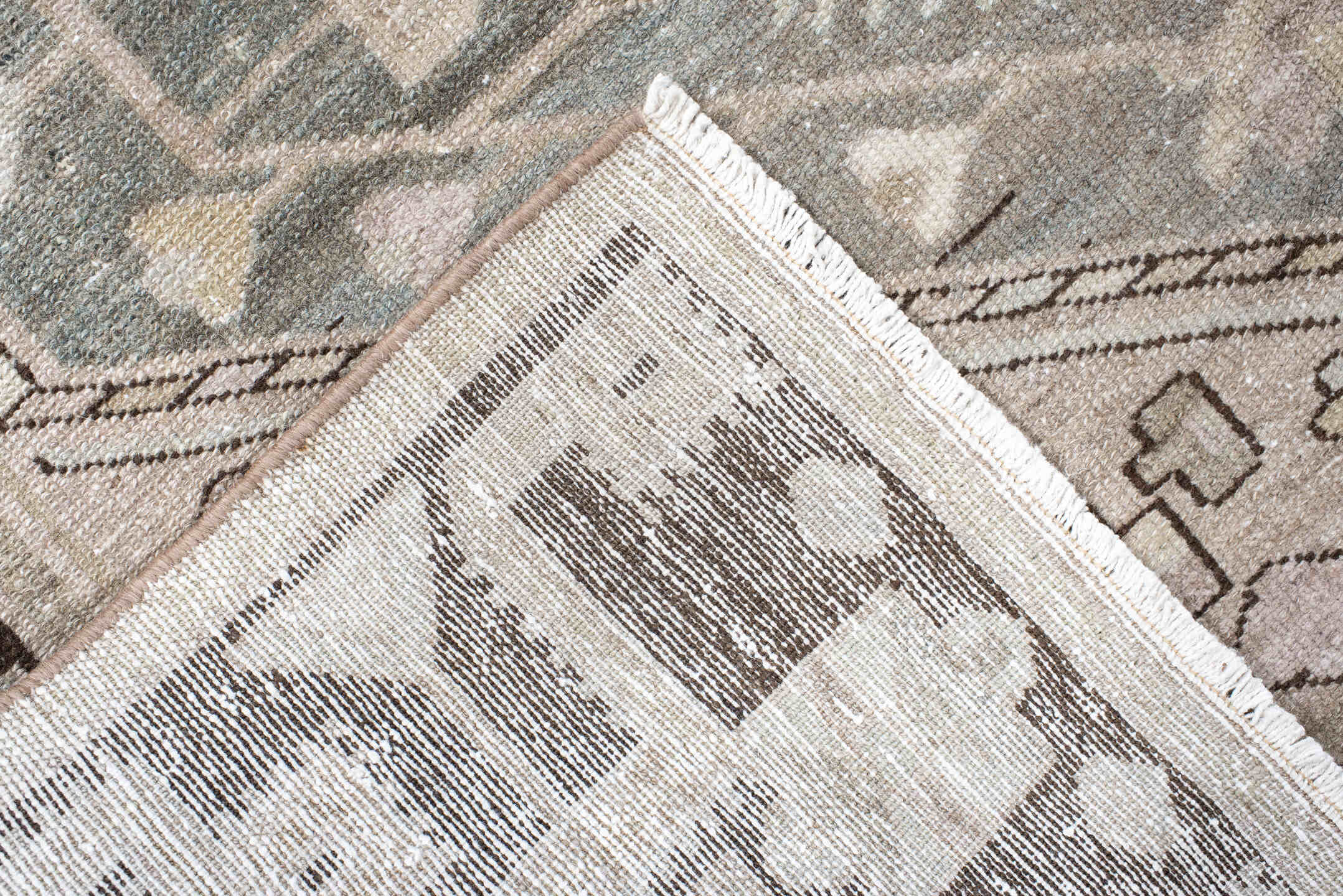 4' x 6' one-of-a-kind handmade vintage Malayer small size rug. Color palette: taupe, ivory, charcoal, sage, beige, slate