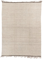 7' x 10' one-of-a-kind handmade vintage Kilim large size rug. Color palette: ivory, taupe, brown, beige, gray
