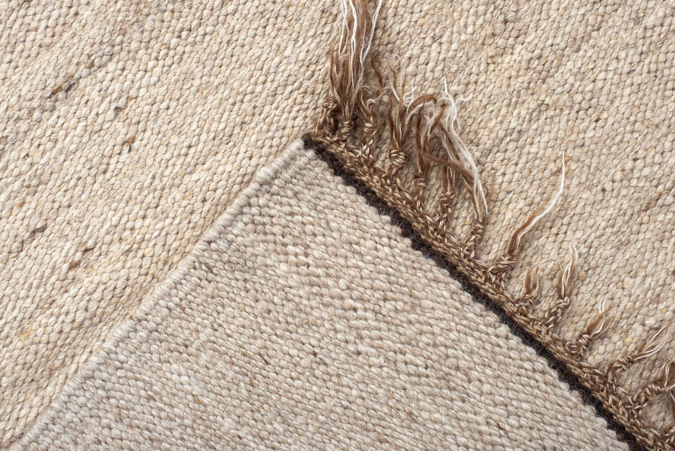 7' x 10' one-of-a-kind handmade vintage Kilim large size rug. Color palette: ivory, taupe, brown, beige, gray