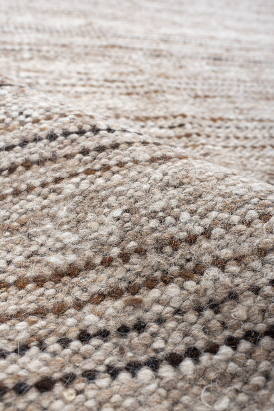 9' x 11' one-of-a-kind handmade vintage Kilim large size rug. Color palette: ivory, taupe, brown, camel, beige, gray