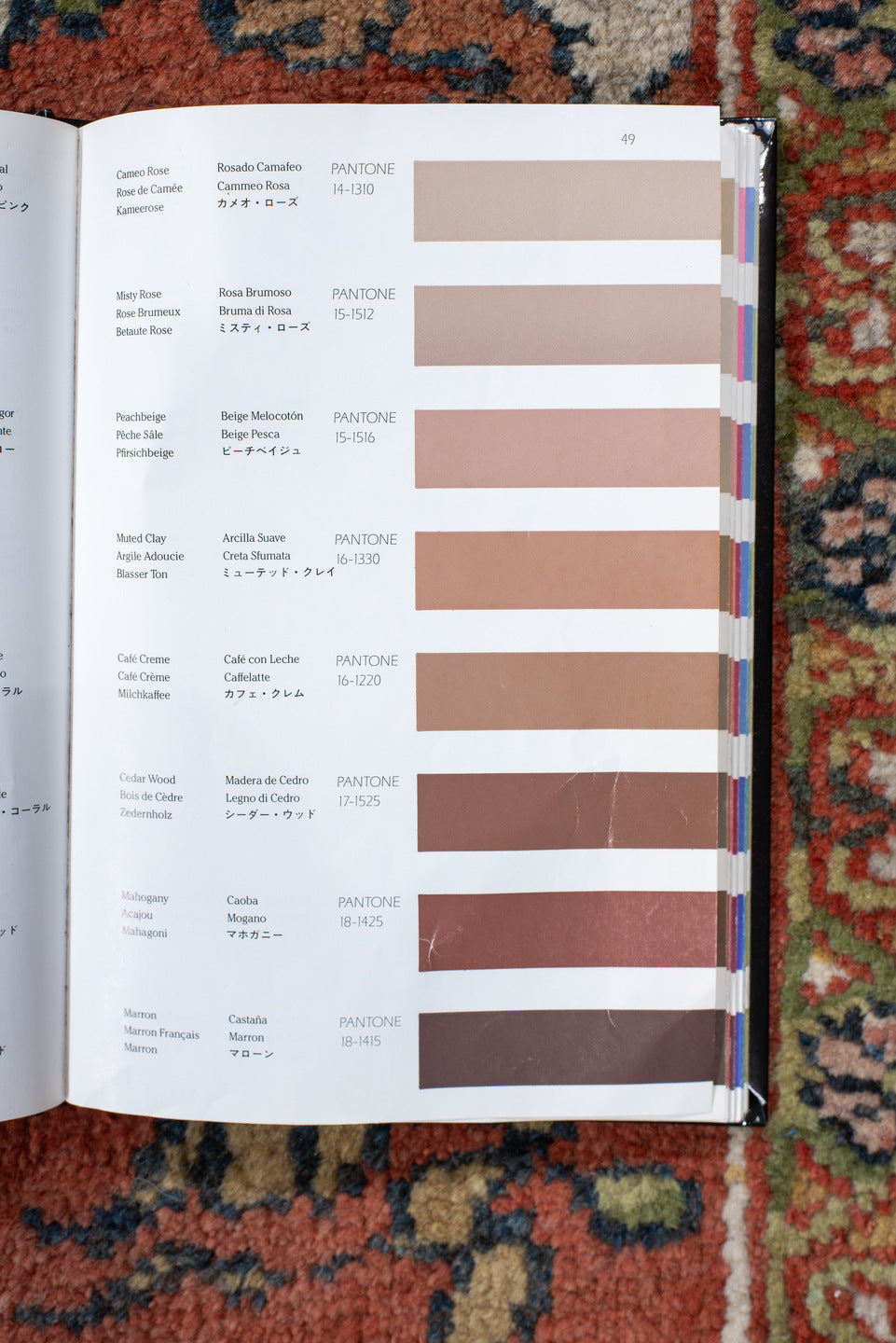 10' x 17' one-of-a-kind handmade antique Mahal rug. Color palette: terra cotta, navy, ivory, sage, gold, rust, olive, camel