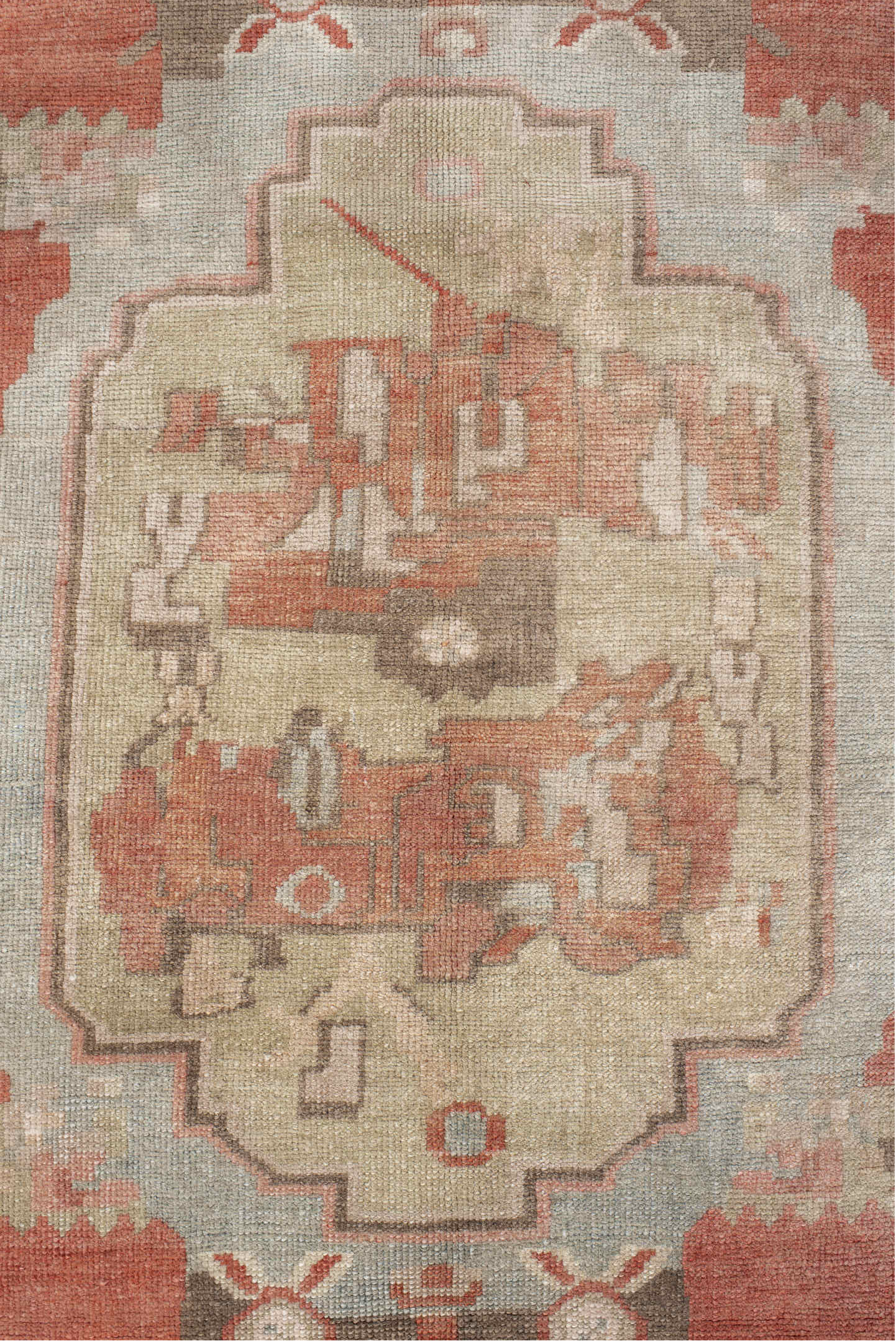 4' x 8' one-of-a-kind handmade vintage Anatolian runner rug. Color palette: brown, gray, light gray, off-white, pink, red