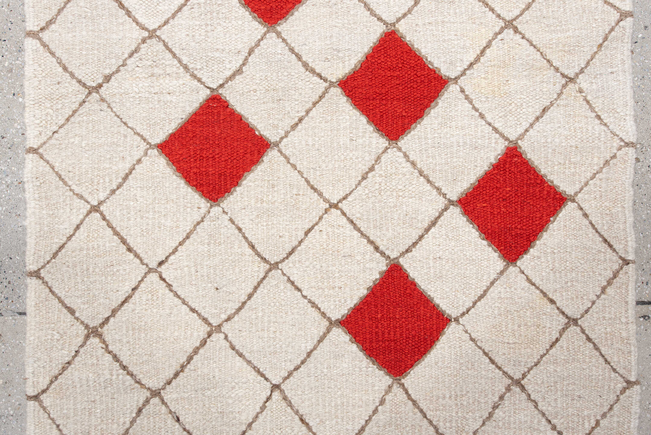 3' x 5' one-of-a-kind handmade vintage Kilim small size rug. Color palette: ivory, rust, taupe, terracotta, brown, beige