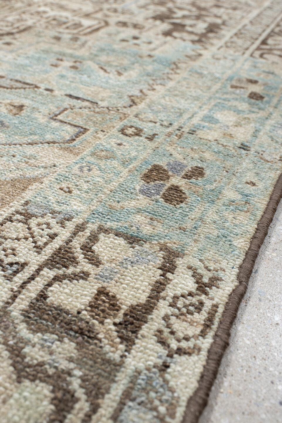 4' x 6' one-of-a-kind handmade vintage Hamadan small size rug. Color palette: ivory, brown, sky blue, taupe, camel, slate
