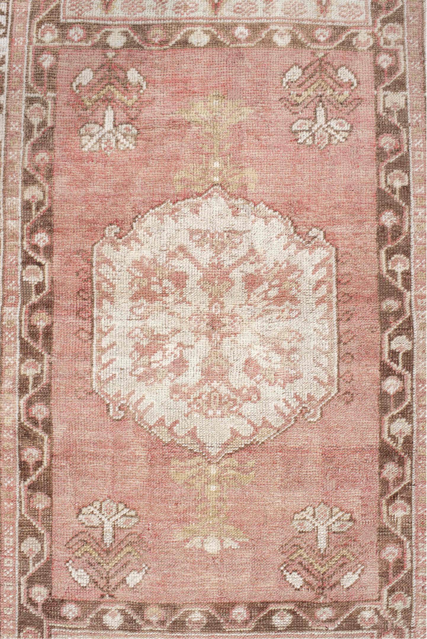 3' x 5' one-of-a-kind handmade vintage Anatolian small size rug. Color palette: antiquewhite, brown, gray, light gray, linen