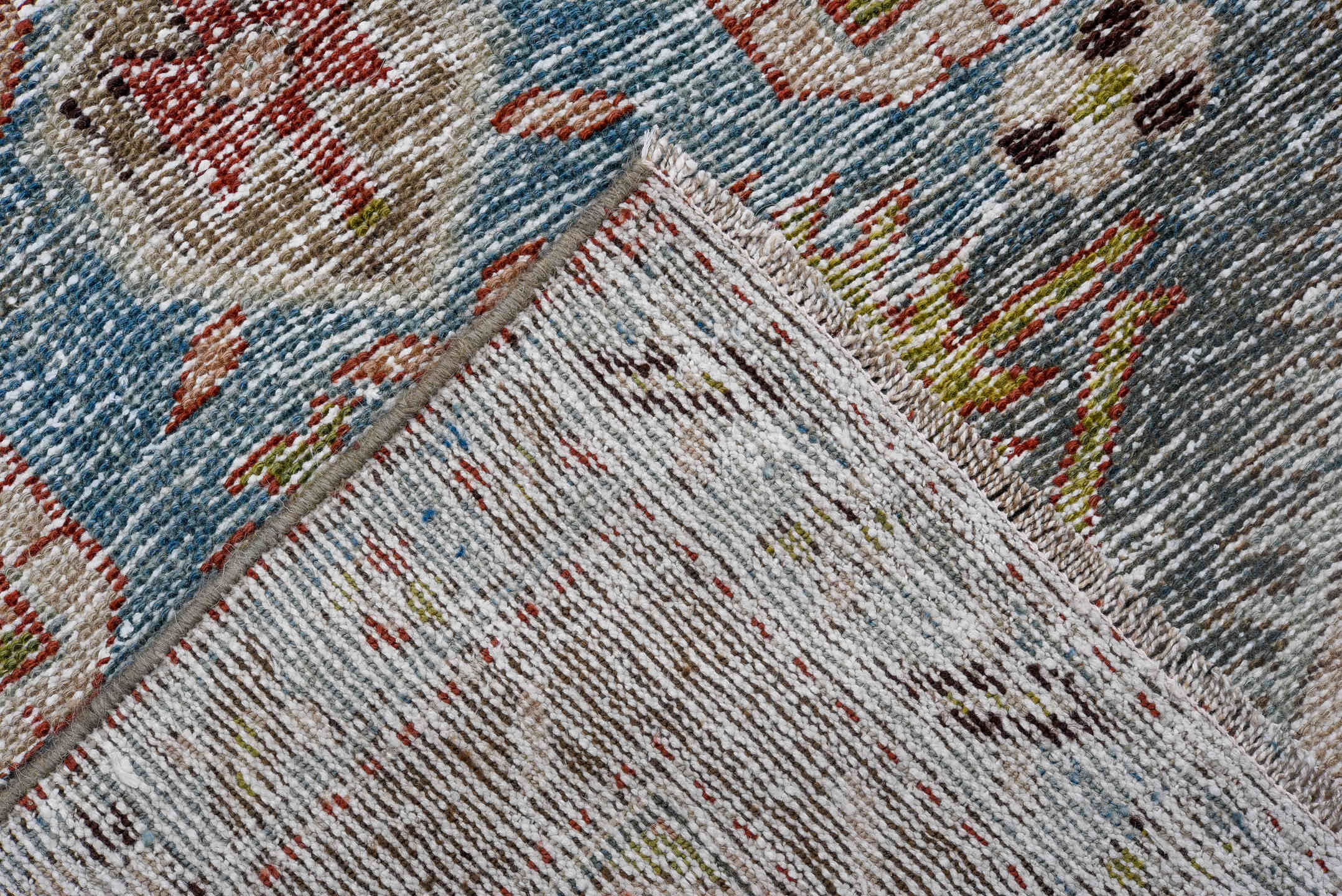 3' x 13' one-of-a-kind handmade antique Malayer runner rug. Color palette: ivory, sky blue, taupe, gray, rust, gold, rose