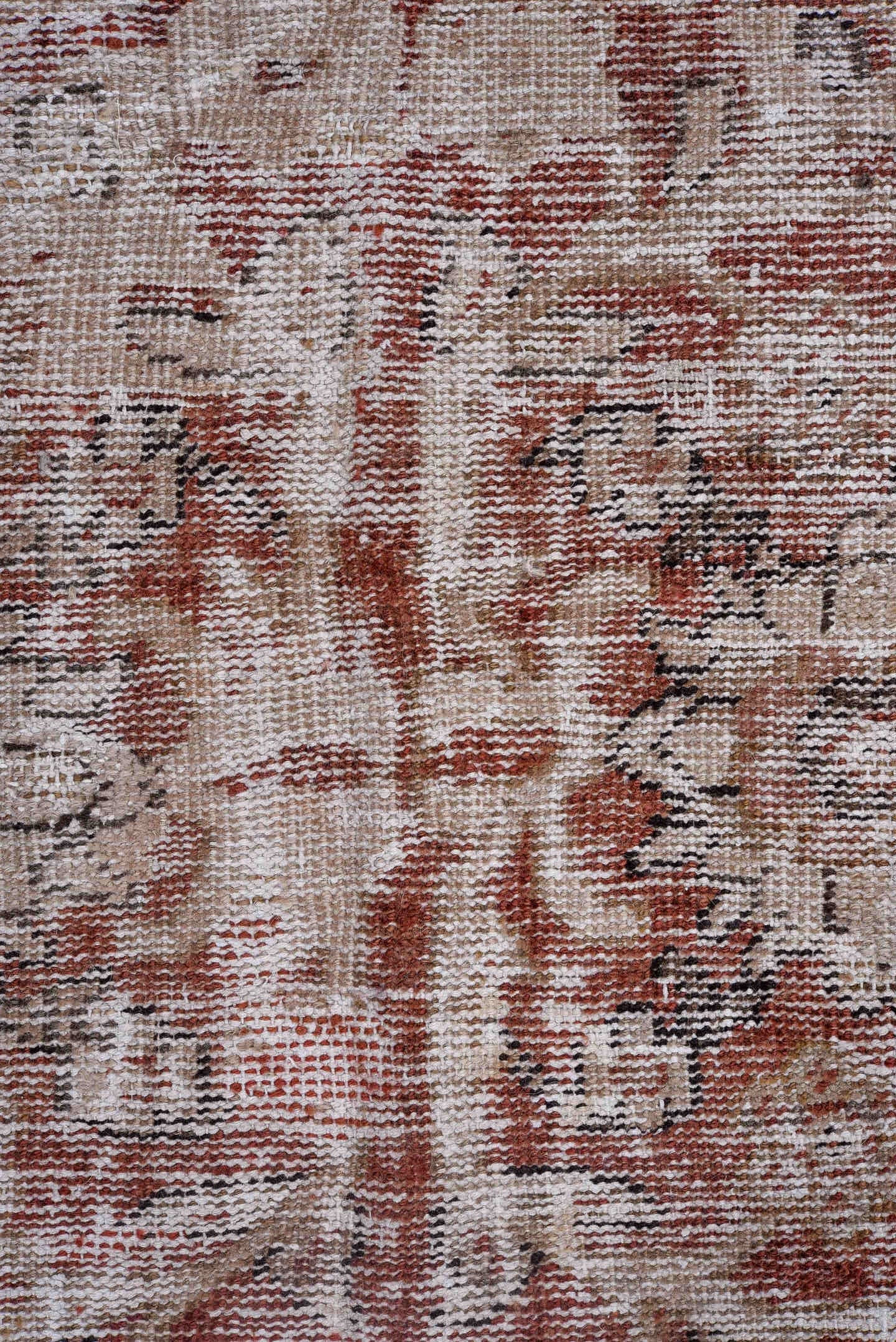 6' x 10' one-of-a-kind handmade vintage Mahal large size rug. Color palette: ivory, taupe, burgundy, charcoal, rose, brown