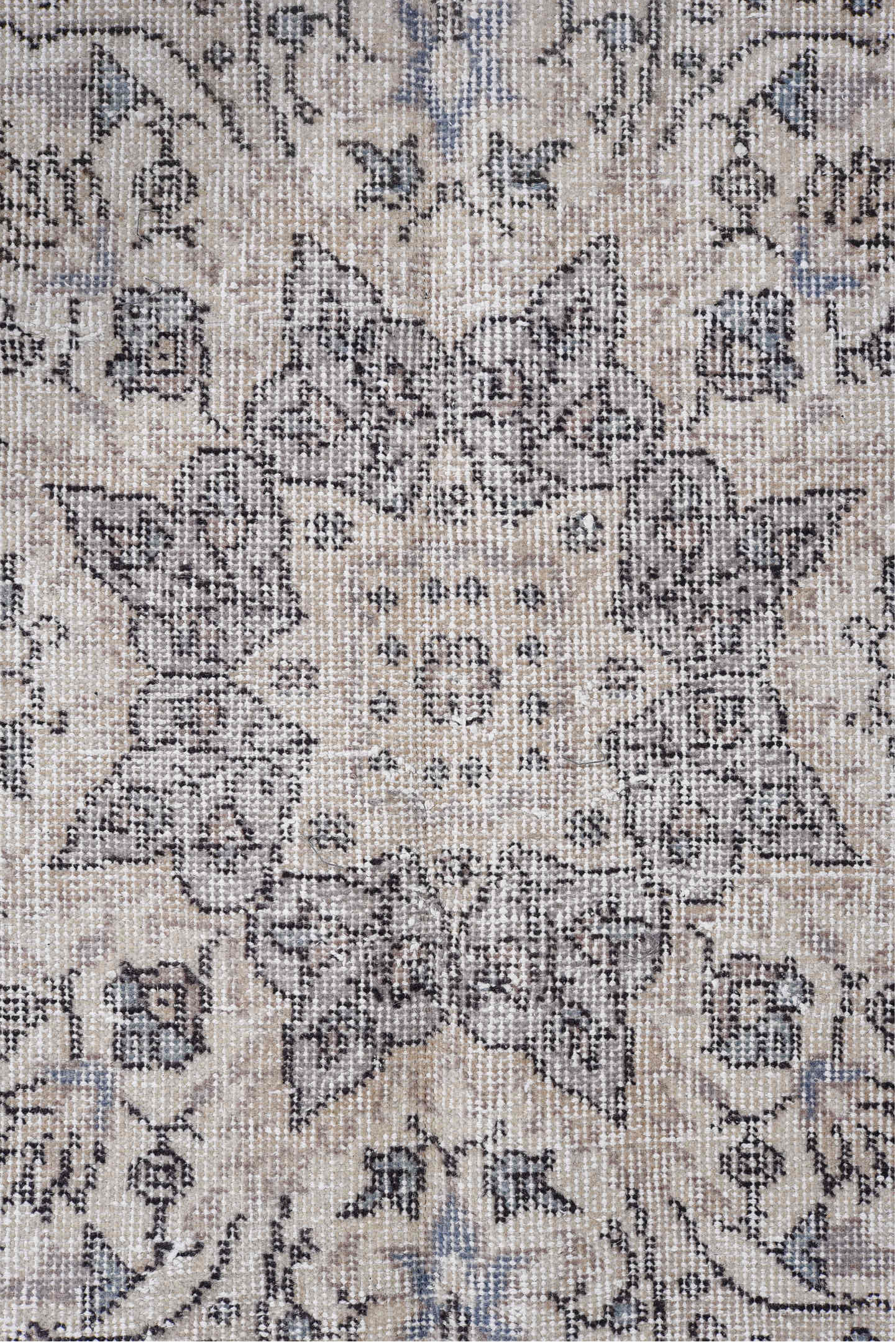 7' x 12' one-of-a-kind handmade antique Sparta large size rug. Color palette: light blue, ivory, gray, taupe, slate, beige