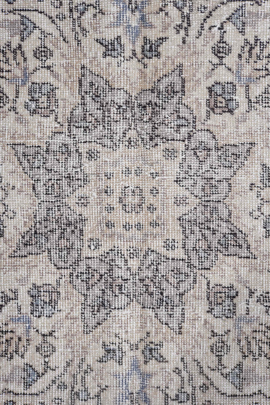 7' x 12' one-of-a-kind handmade antique Sparta large size rug. Color palette: light blue, ivory, gray, taupe, slate, beige