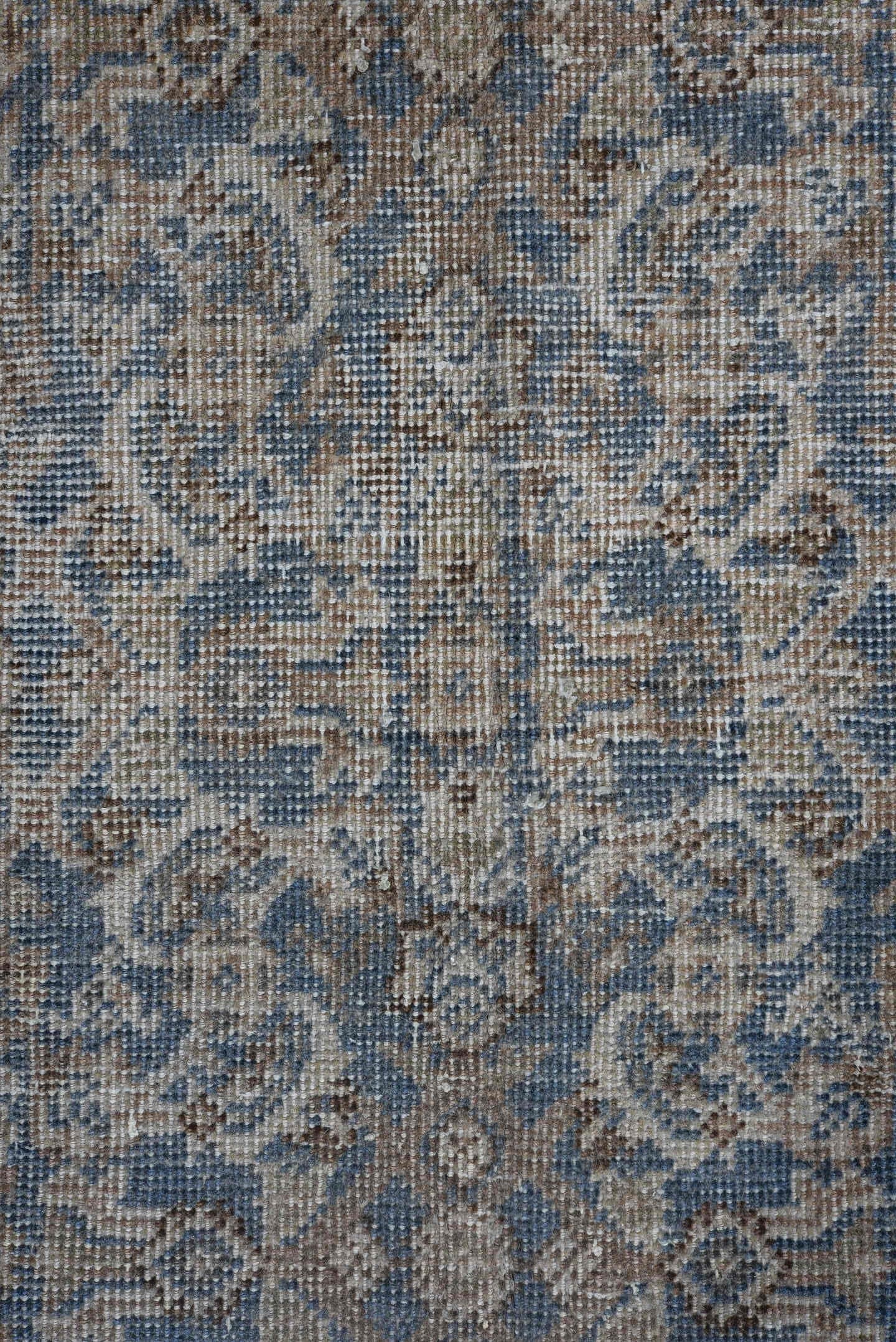10' x 13' one-of-a-kind handmade antique Mahal large size rug. Color palette: blue, ivory, rose, taupe, slate, dusty pink