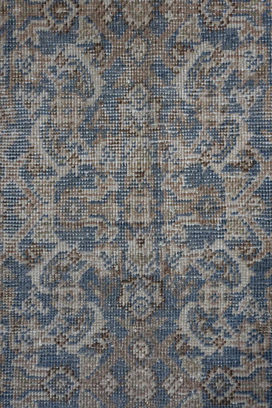 10' x 13' one-of-a-kind handmade antique Mahal large size rug. Color palette: blue, ivory, rose, taupe, slate, dusty pink